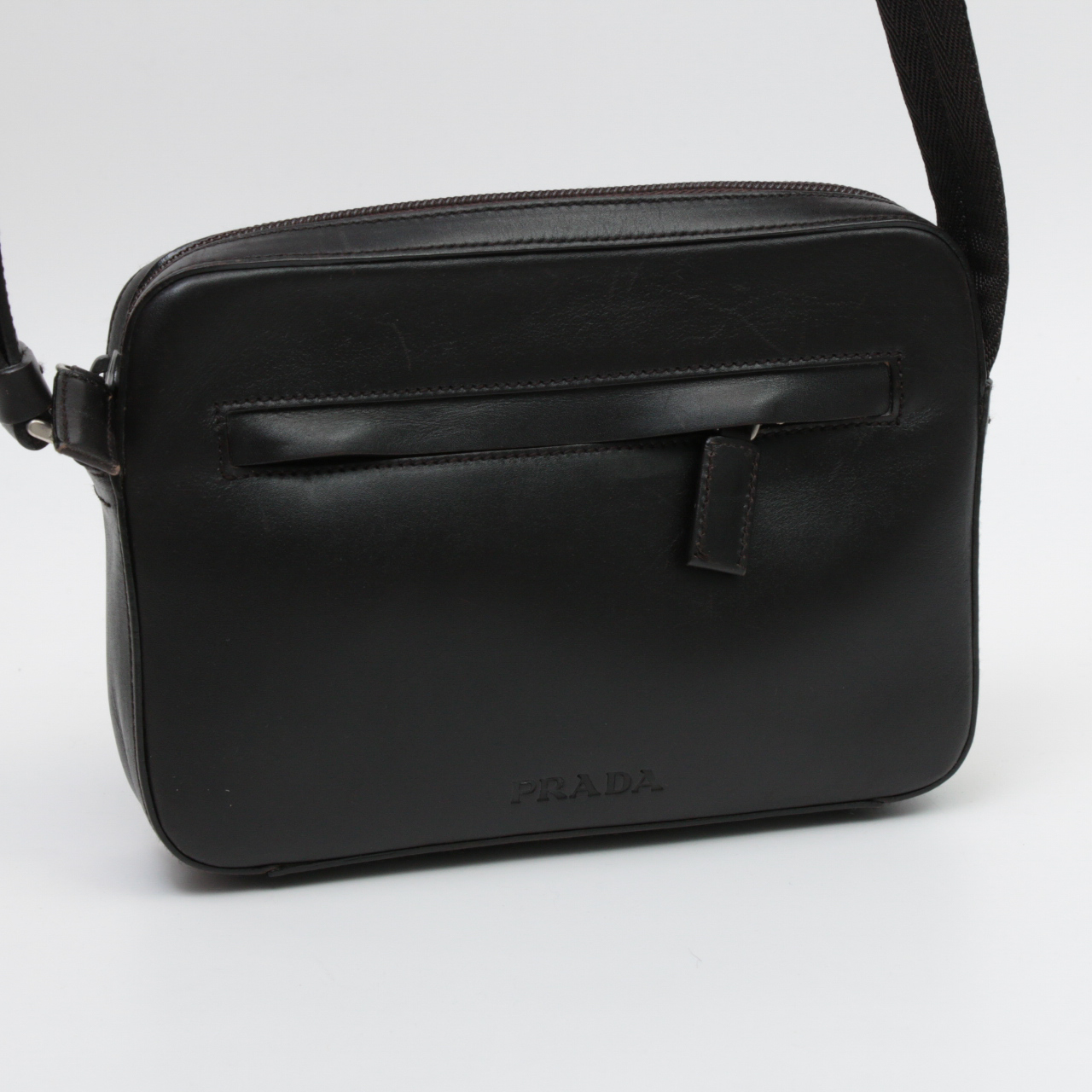 Men's Prada Black Leather Crossbody Bag