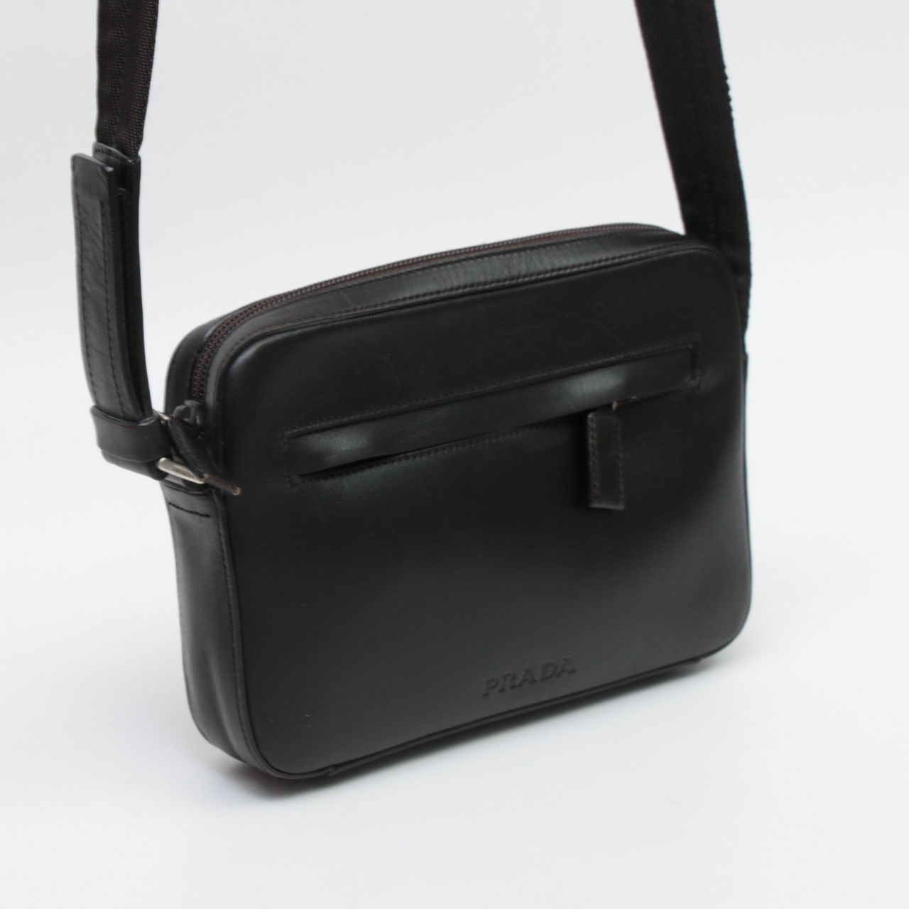 Men's Prada Black Leather Crossbody Bag