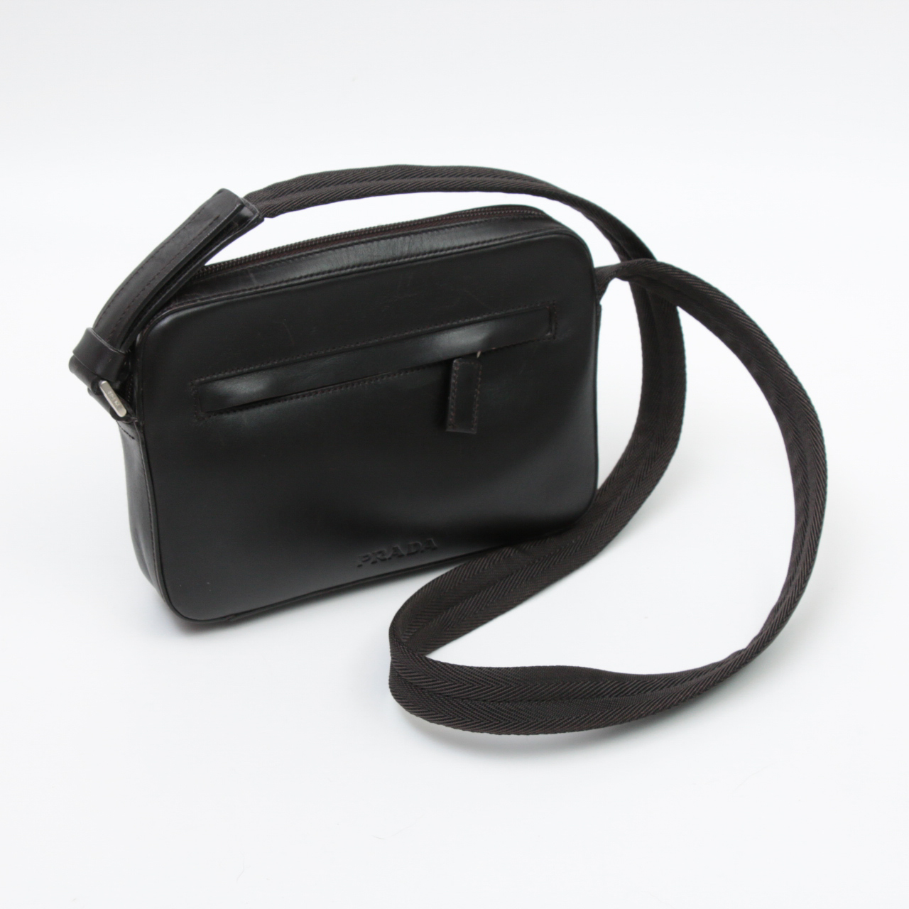 Men's Prada Black Leather Crossbody Bag