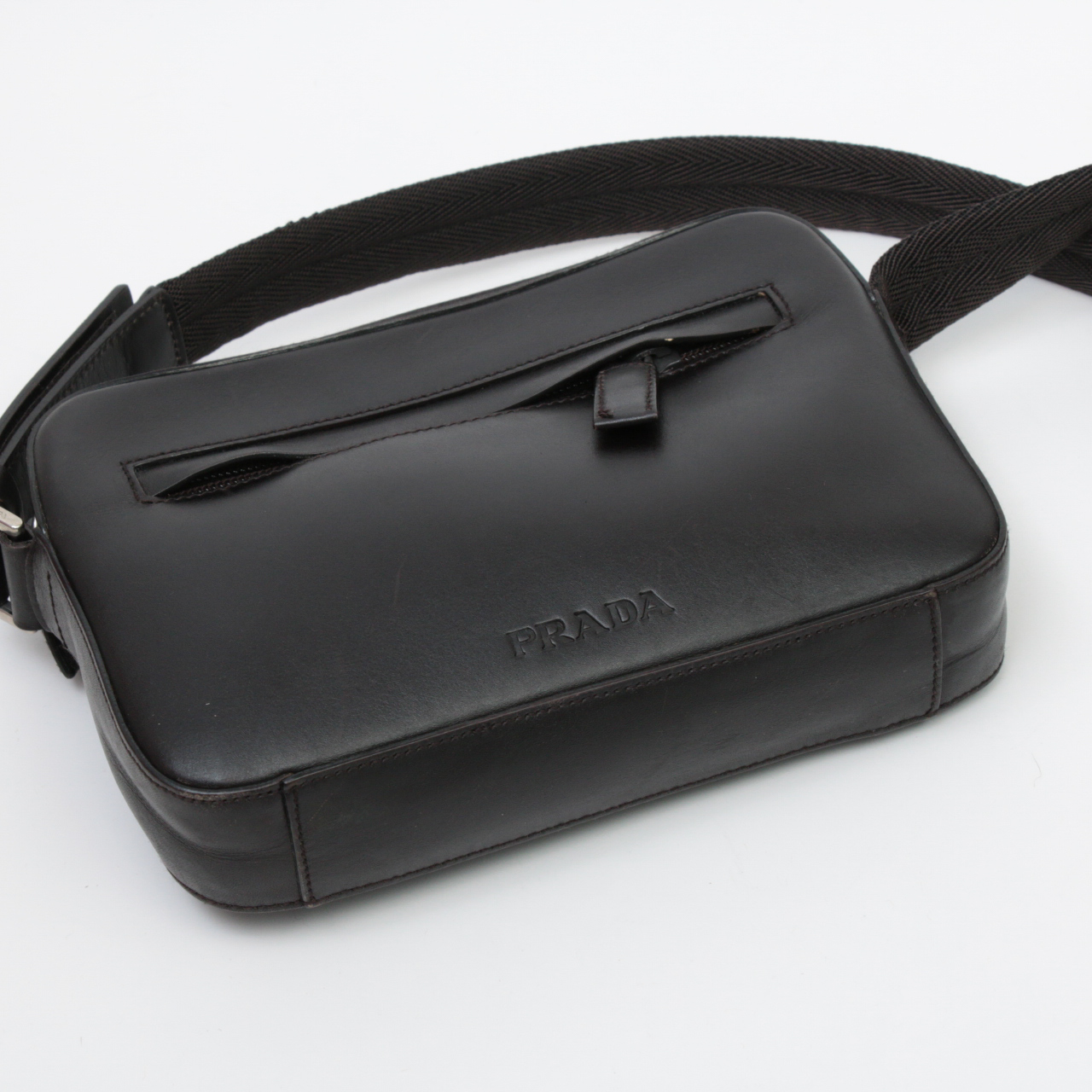 Men's Prada Black Leather Crossbody Bag