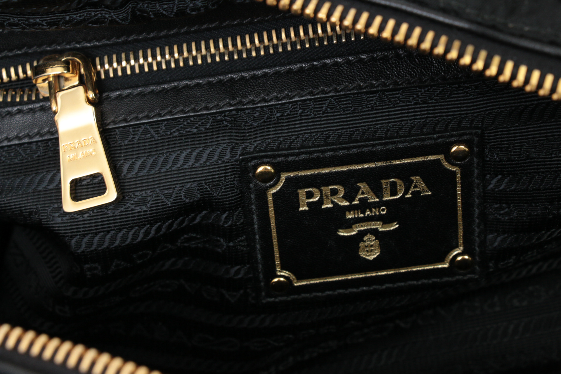 Prada Black Tessuto Nylon Gaufre Ruched Two-Way Shoulder Bag