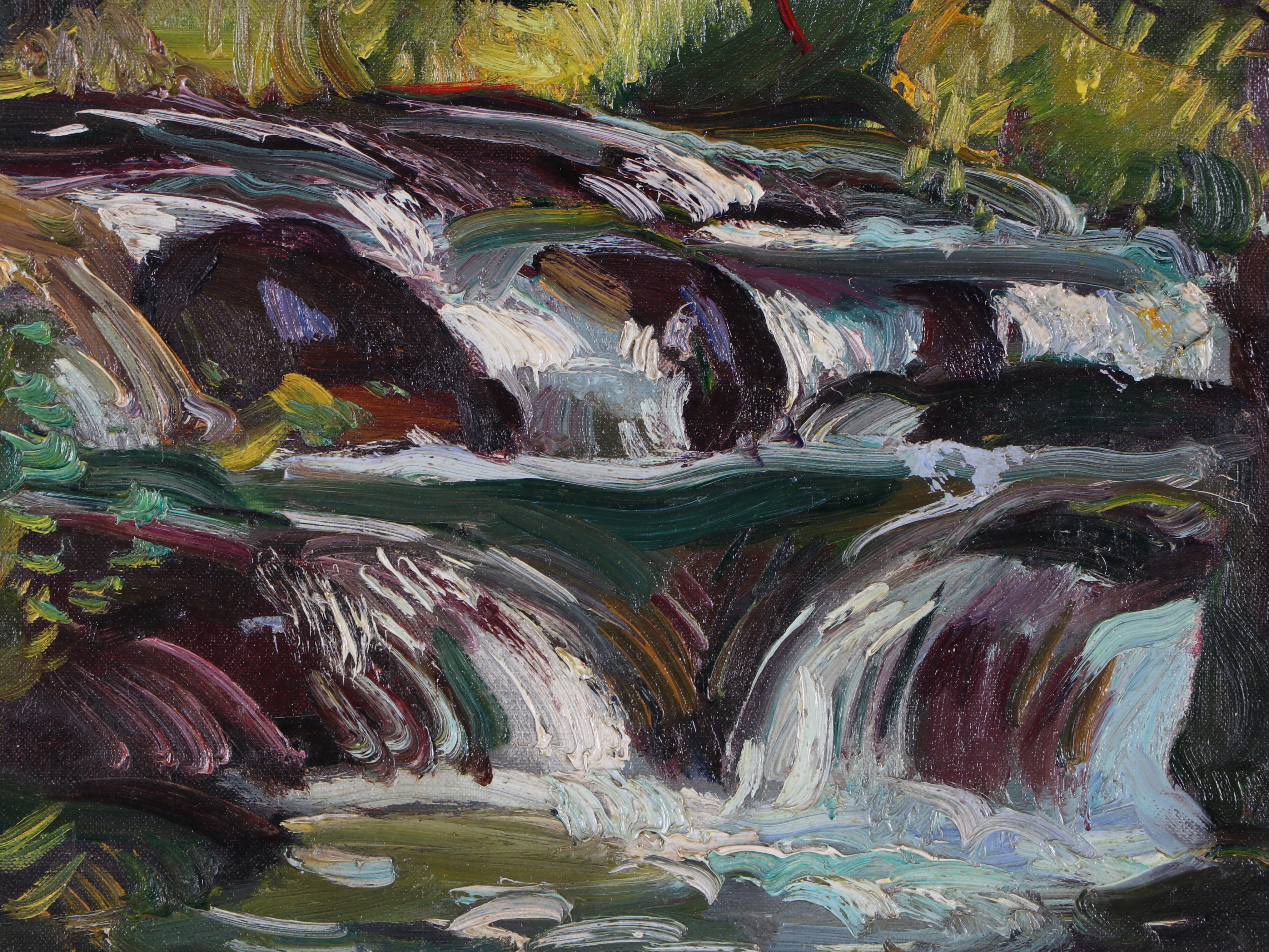John Ellsworth Weis Landscape Oil Painting of Forest Stream