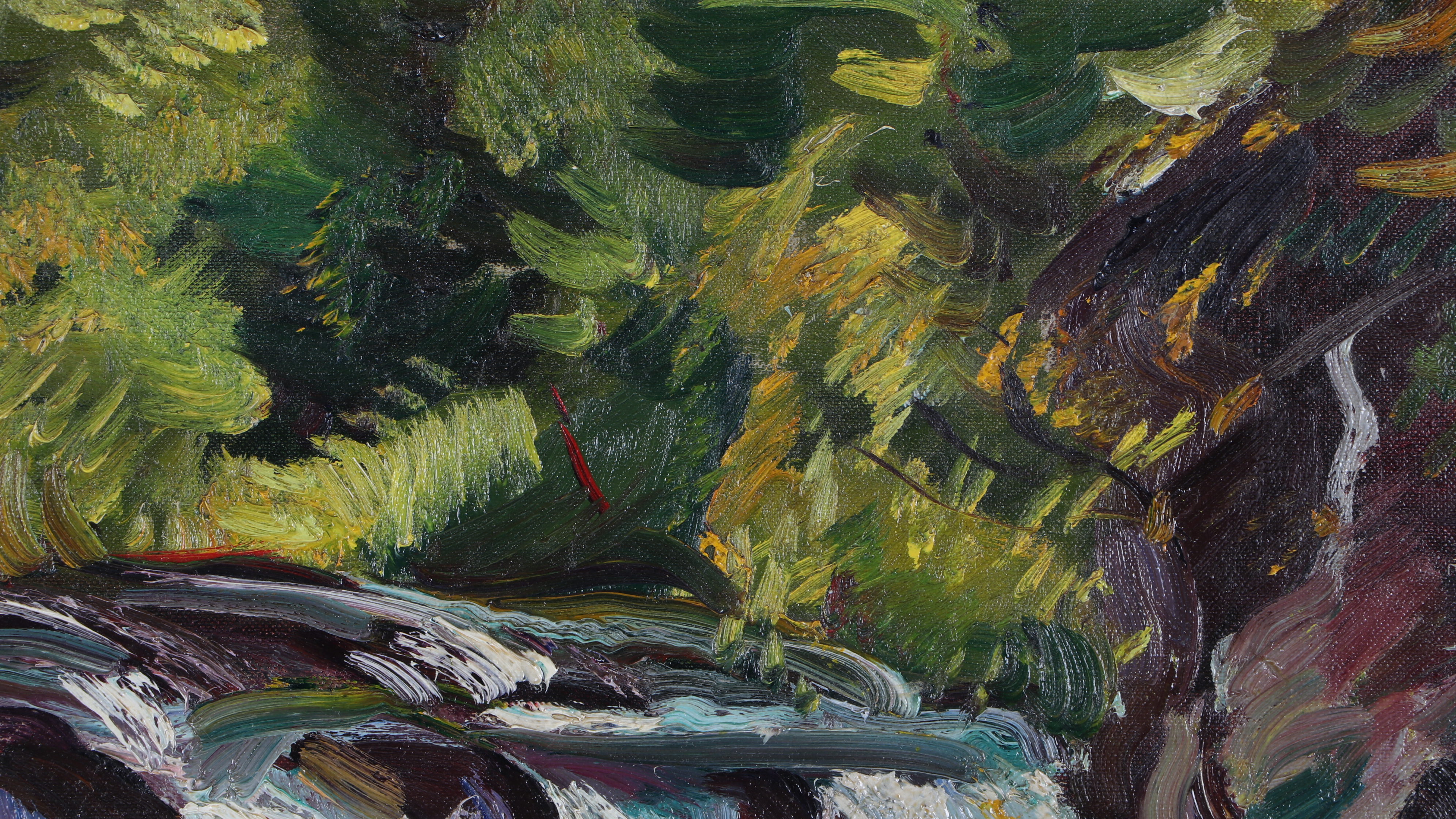 John Ellsworth Weis Landscape Oil Painting of Forest Stream