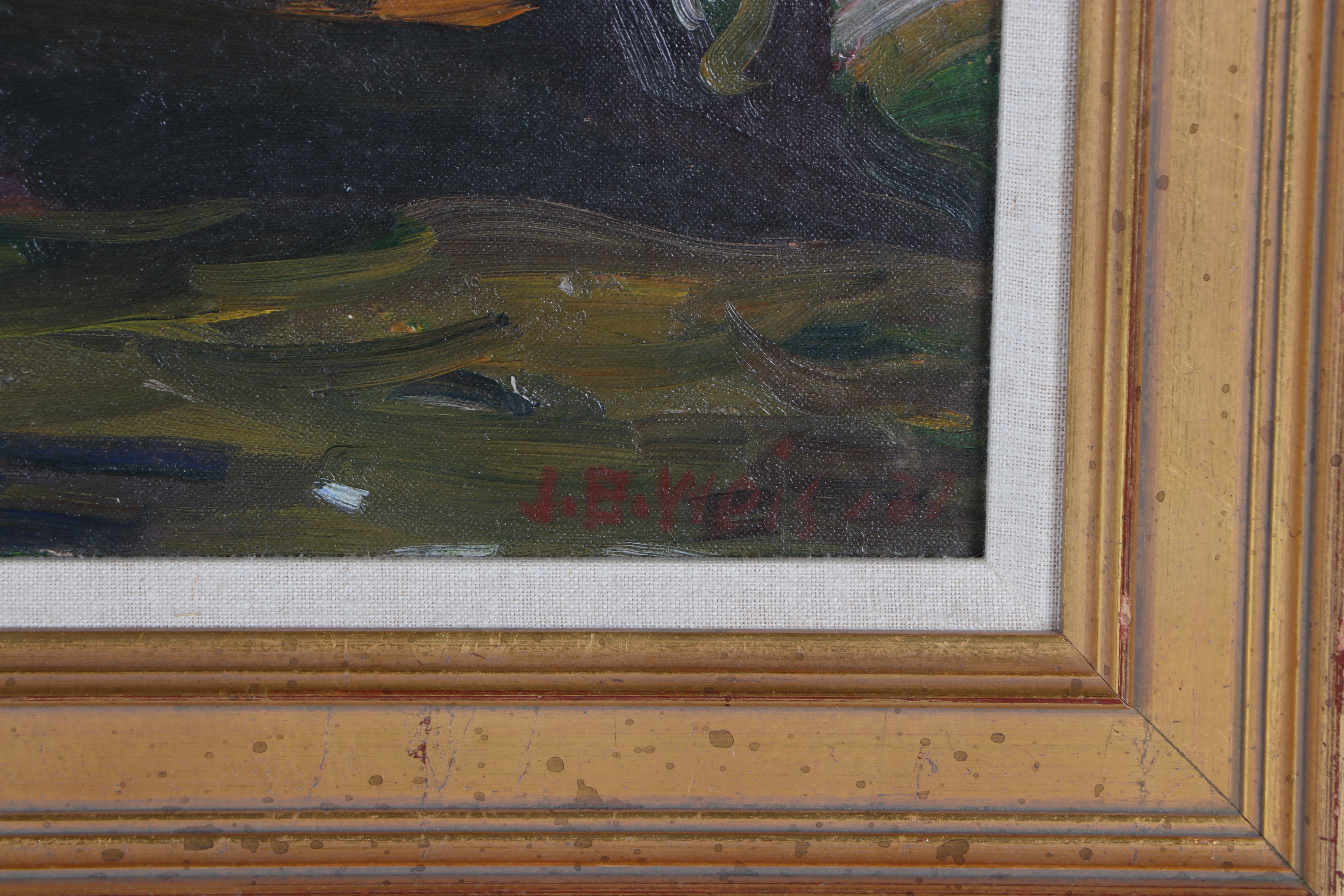 John Ellsworth Weis Landscape Oil Painting of Forest Stream