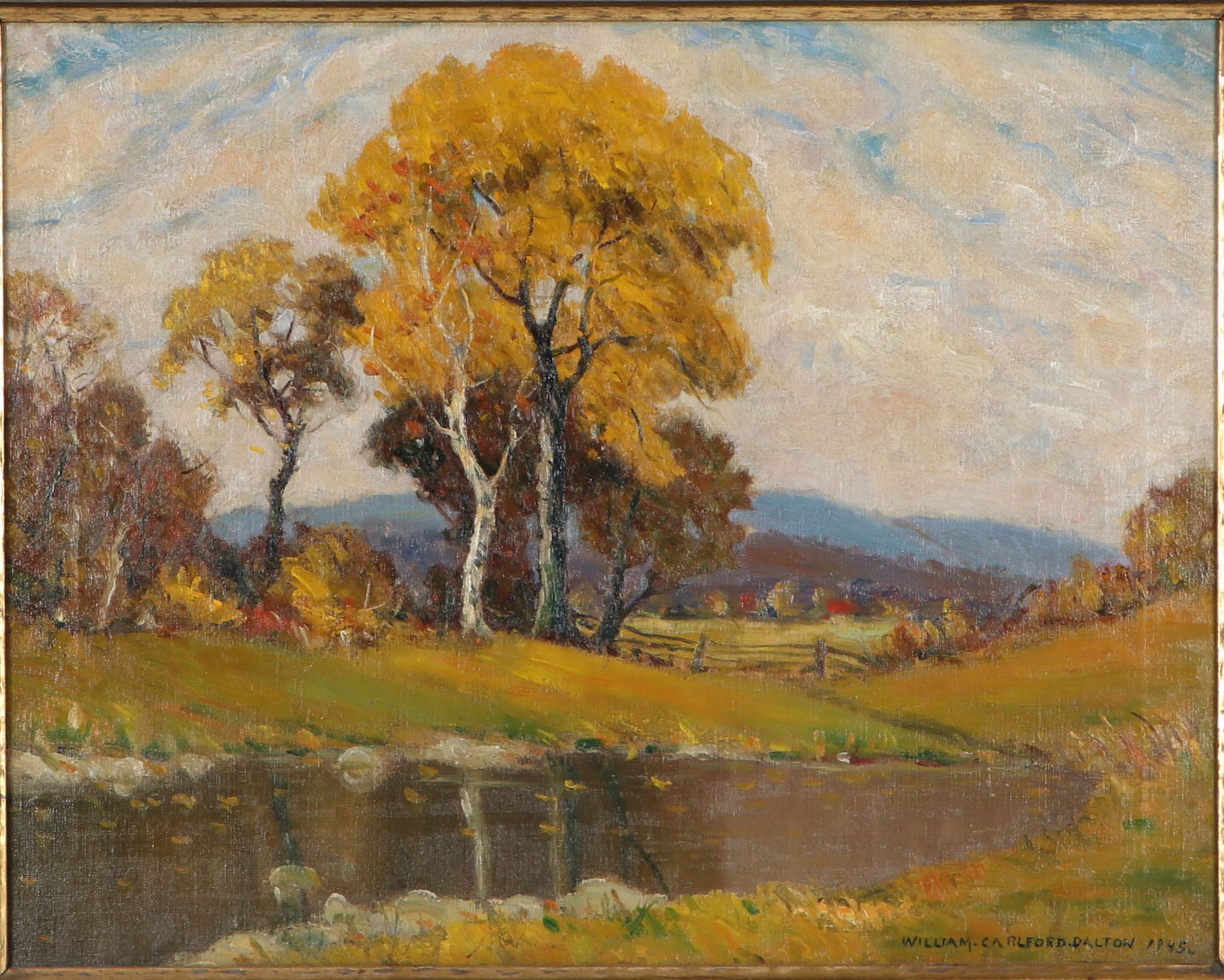 William Carlford Dalton Landscape Oil Painting, 1945