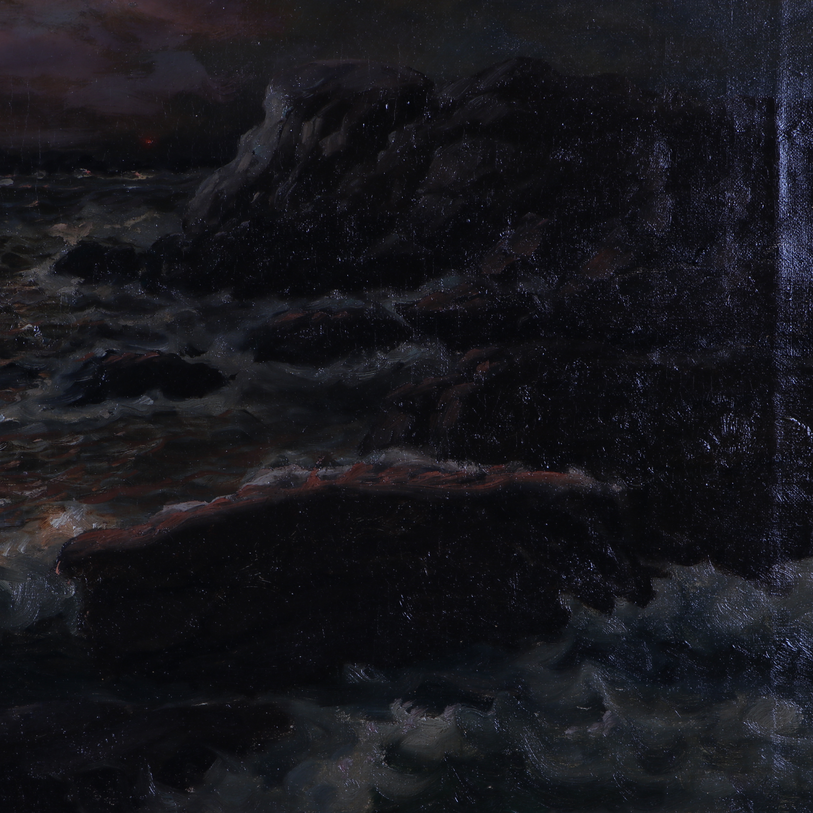 Richard Dey De Ribcowsky Nocturnal Seascape Oil Painting