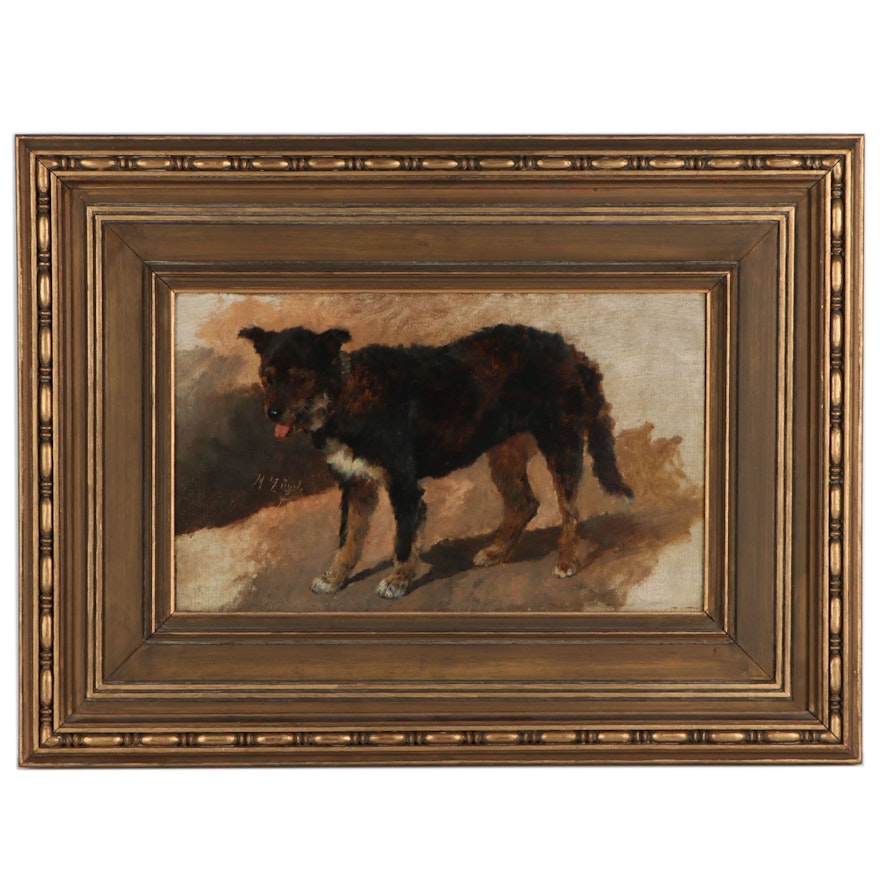 Johann Heinrich Von Zügel Oil Painting of Dog