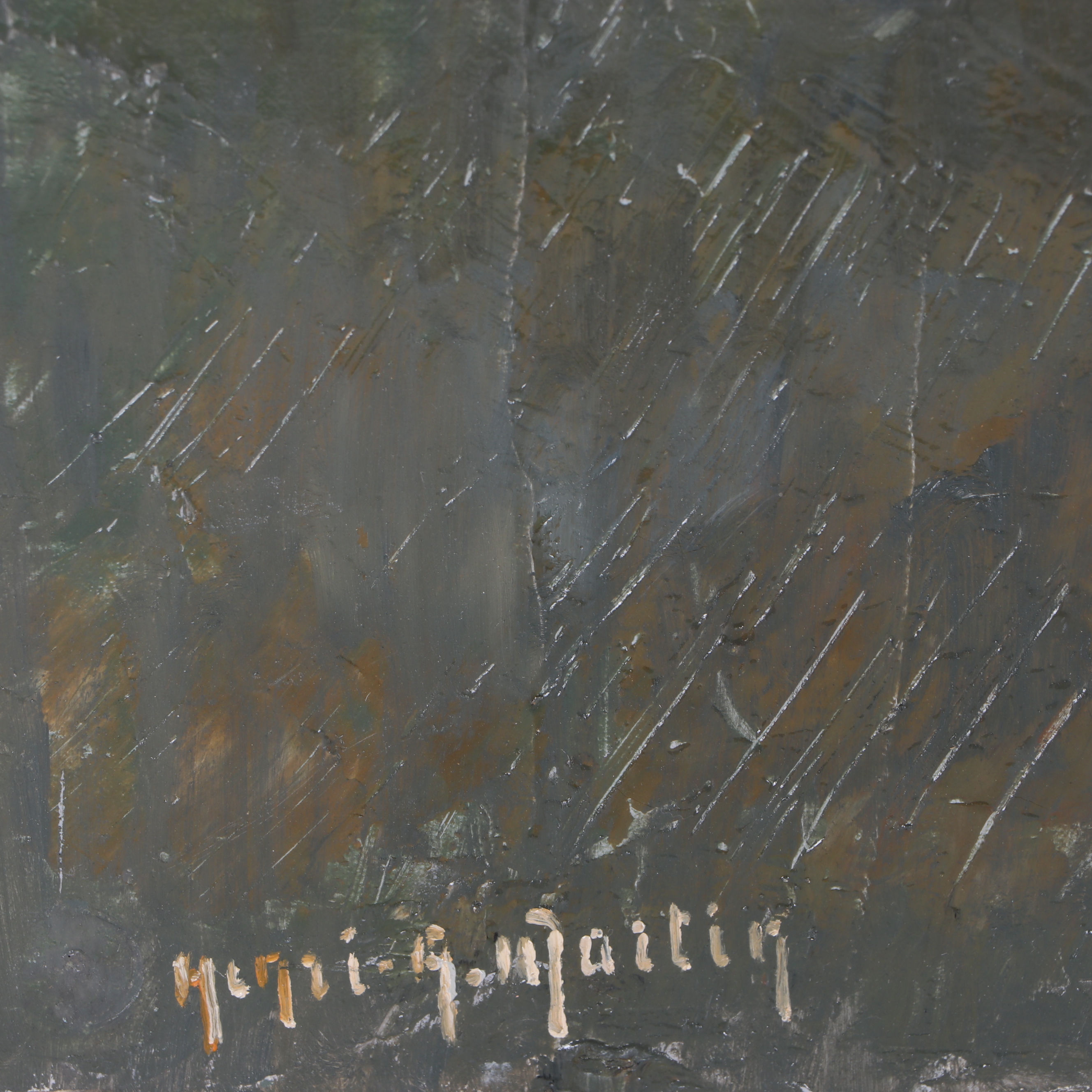 Henri Andre Martin Landscape Oil Painting "L'Arbre Mort", 1961