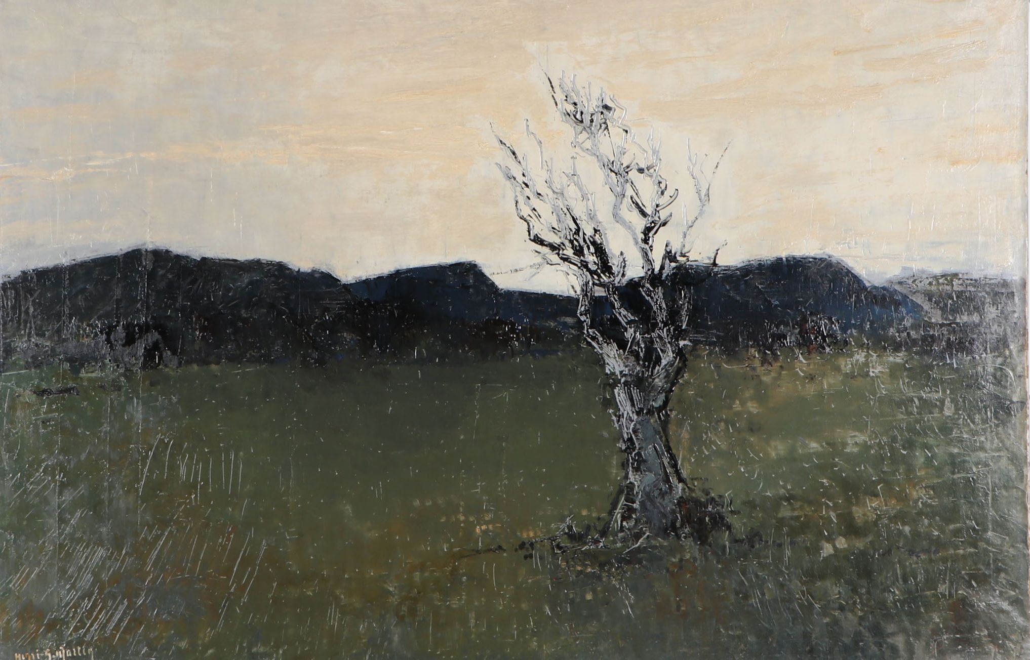 Henri Andre Martin Landscape Oil Painting "L'Arbre Mort", 1961