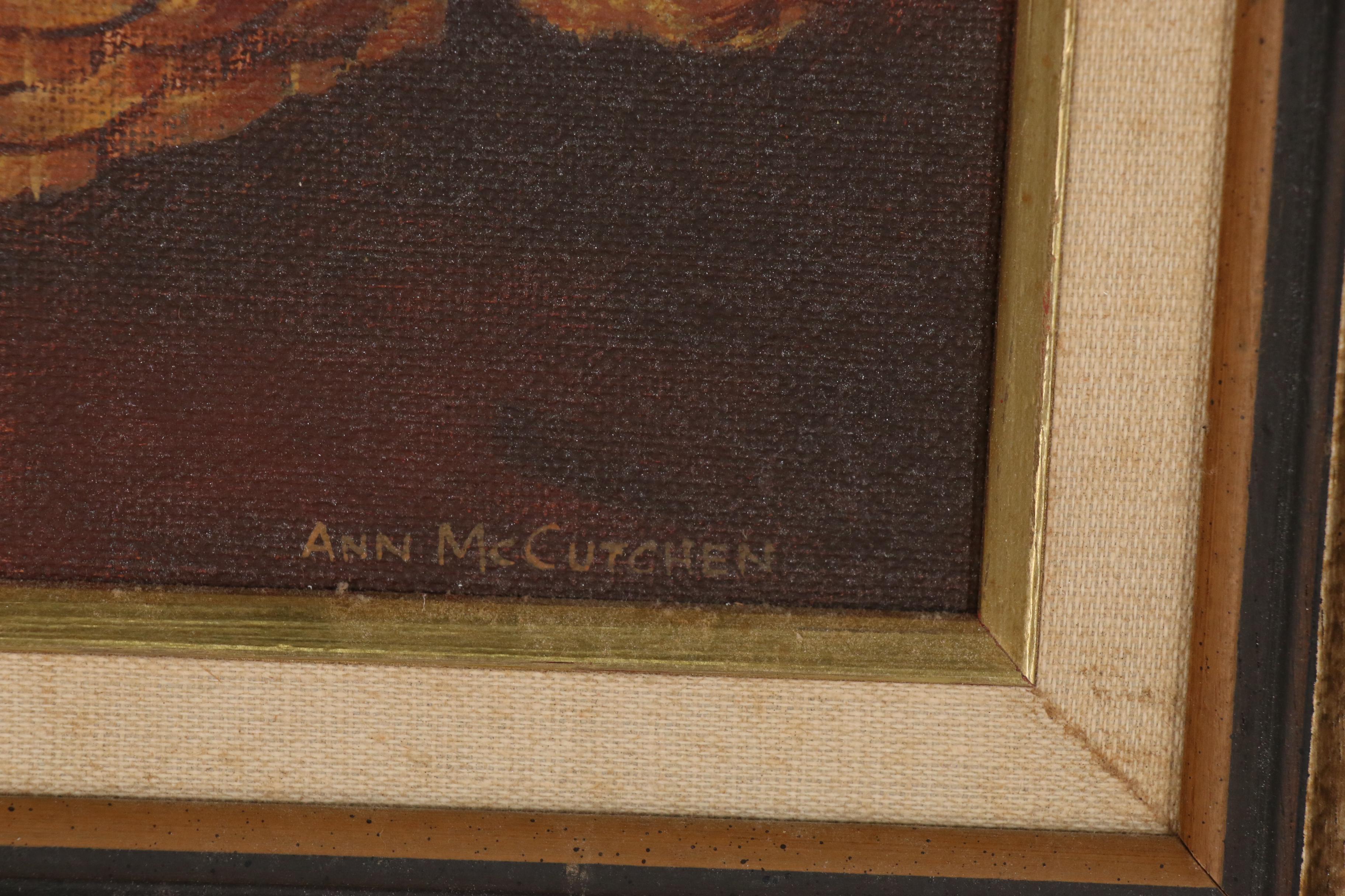 Ann McCutchen Still Life Oil Paintings, Mid 20th Century