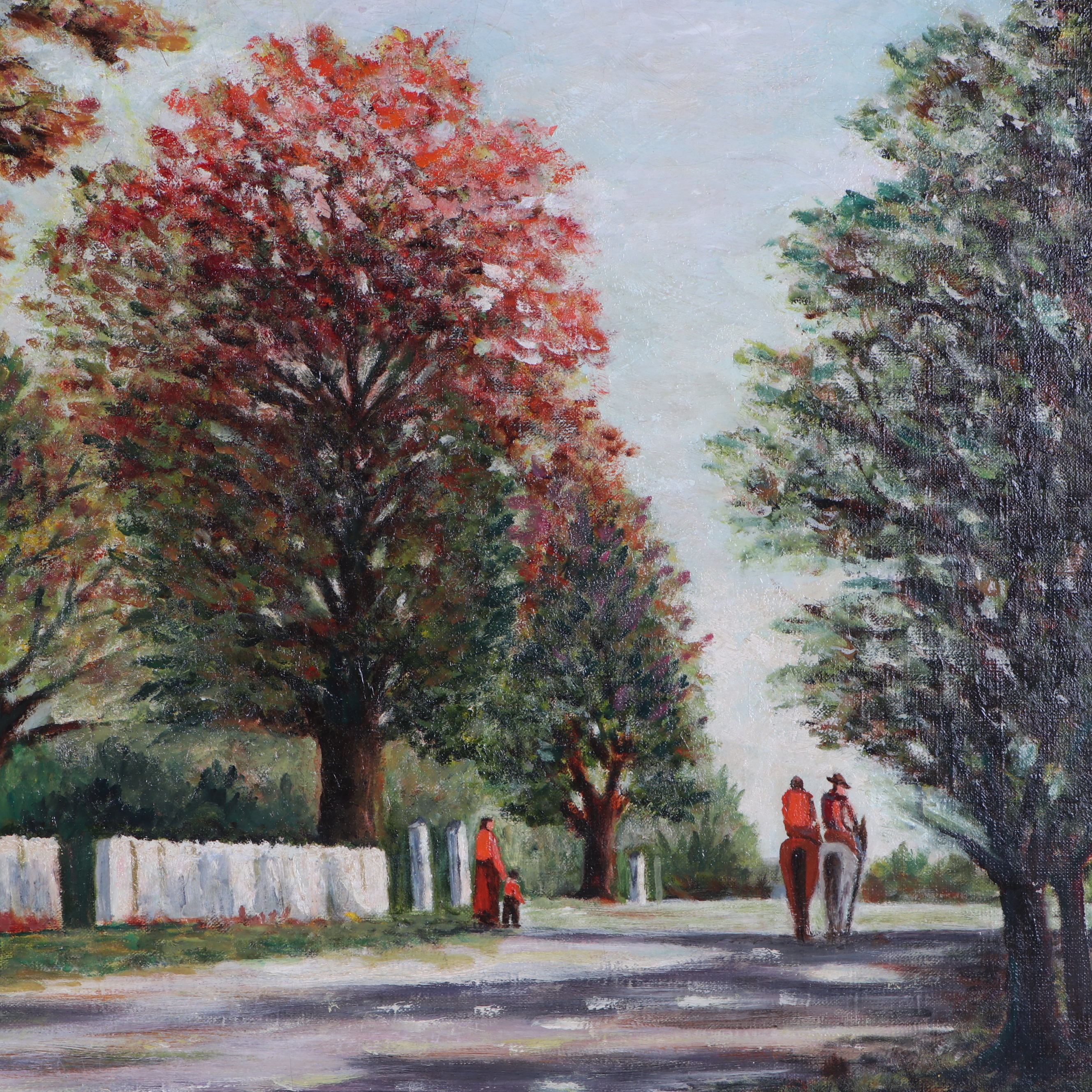 Walter E. Baum Oil Painting "Cape Ann St. Scene", 1953