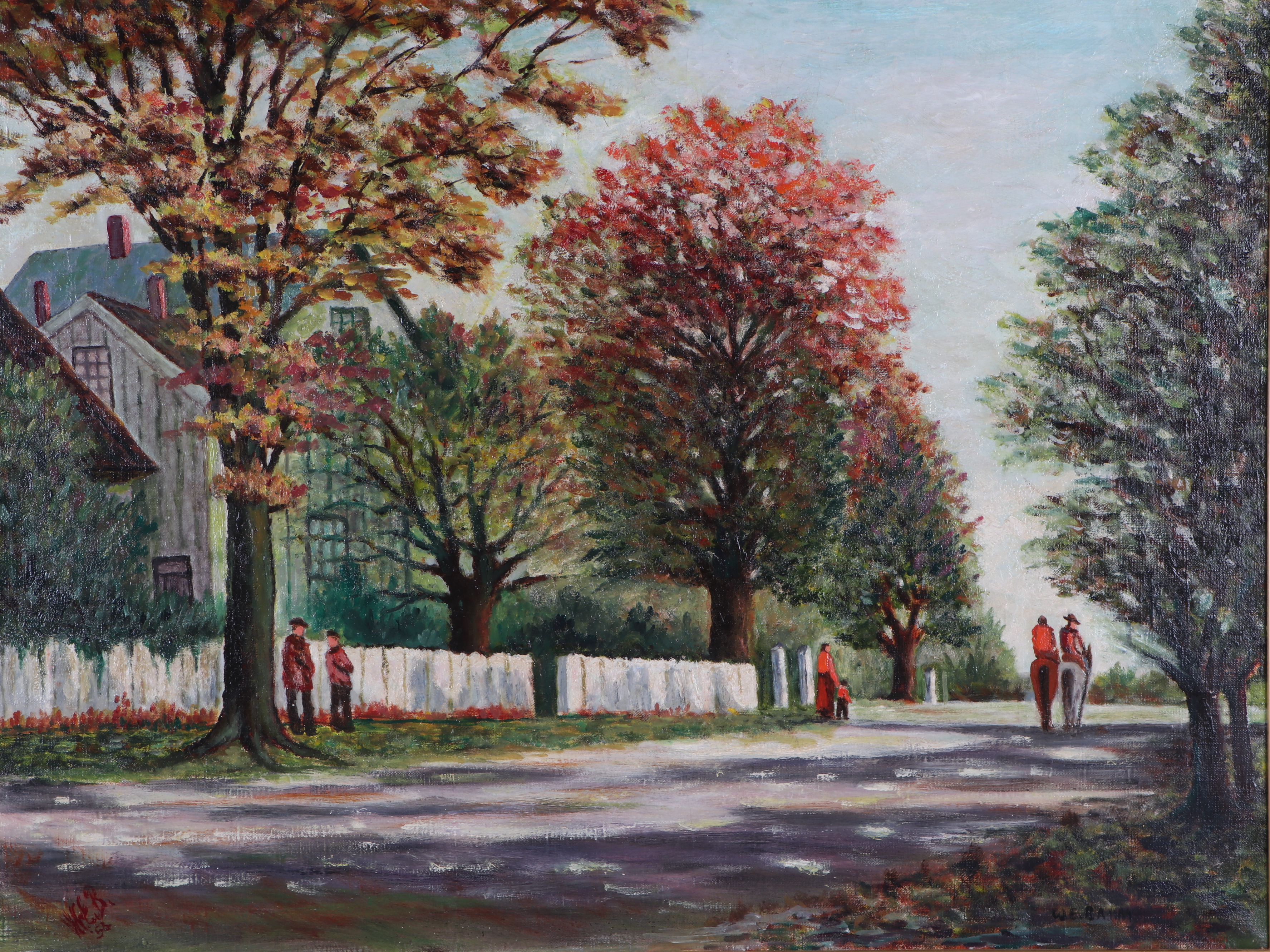 Walter E. Baum Oil Painting "Cape Ann St. Scene", 1953