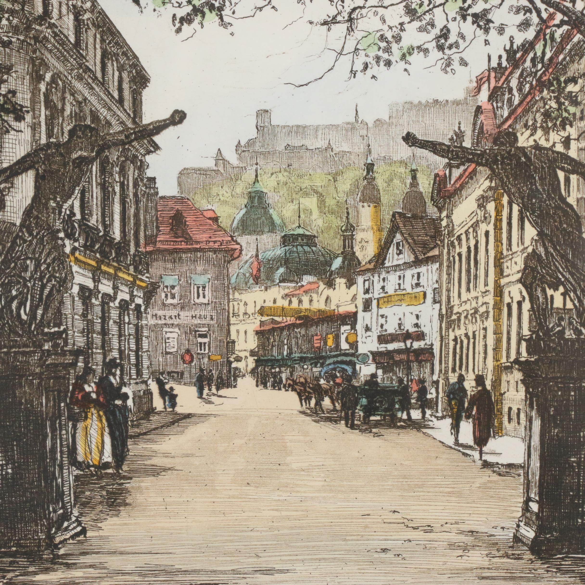 Herta Czoernig Hand-Colored Etchings