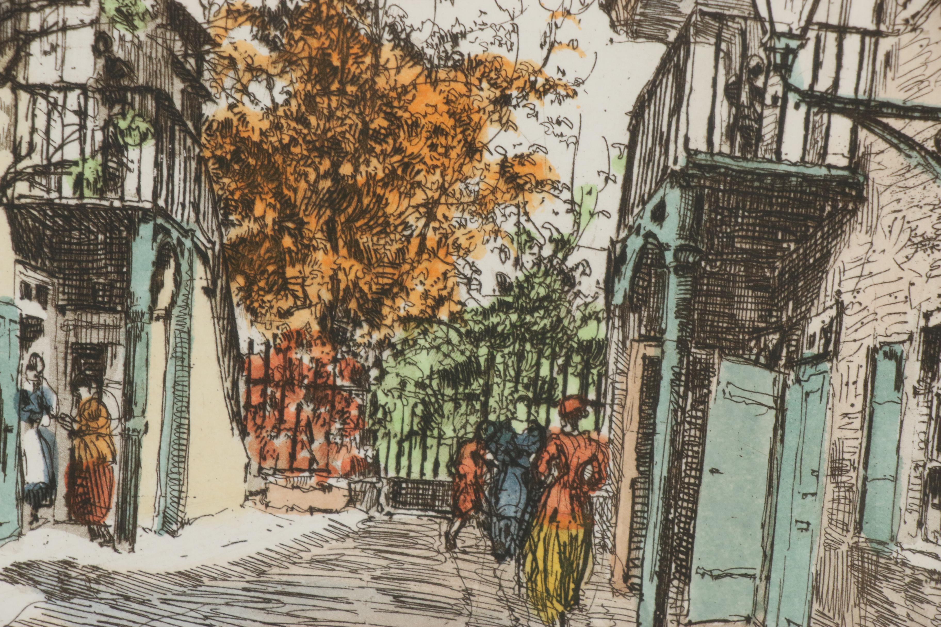 Herta Czoernig Hand-Colored Etchings