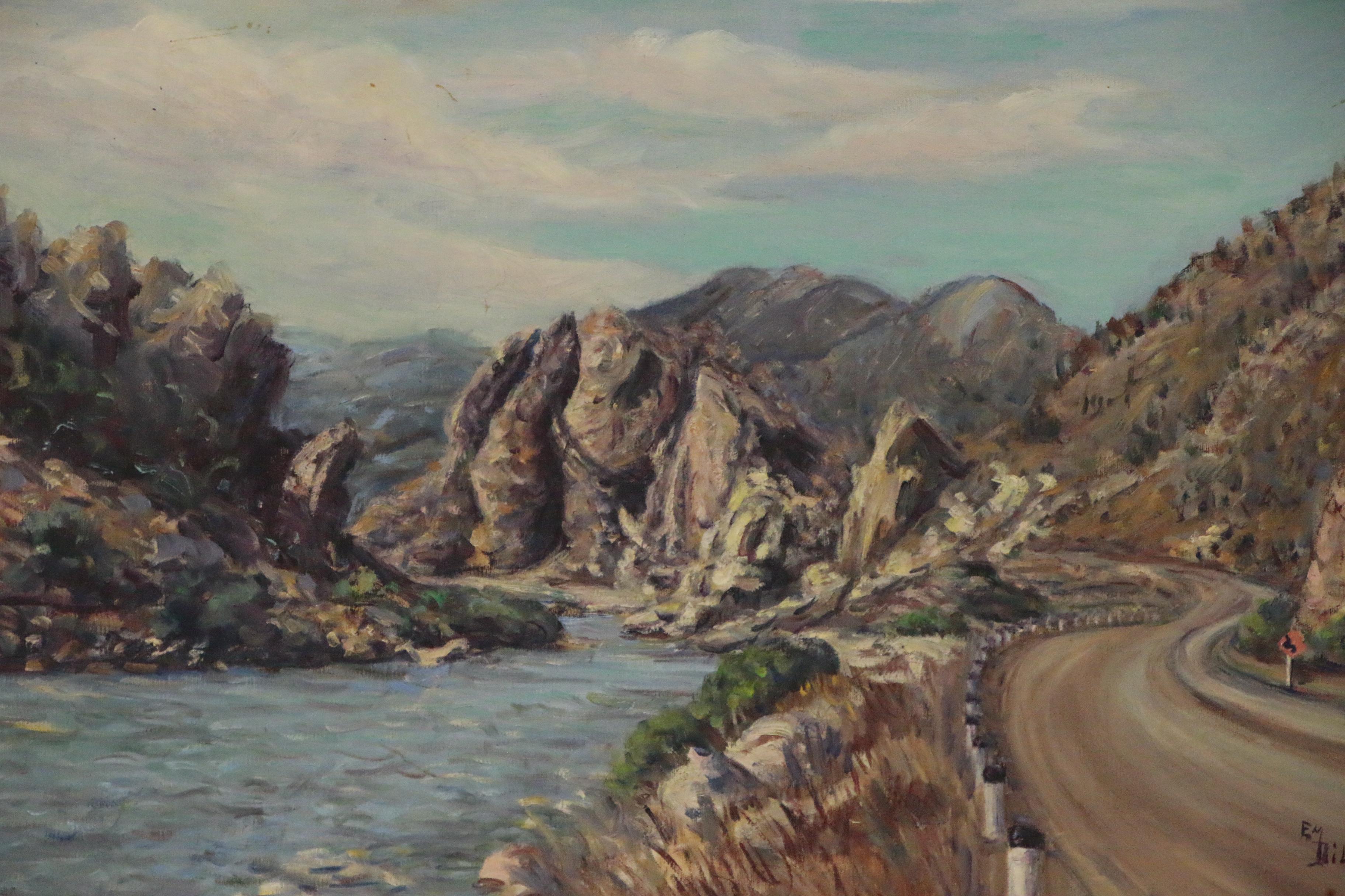 Emily Dillard Landscape Oil Painting "Near Royal Gorge", Mid-20th Century