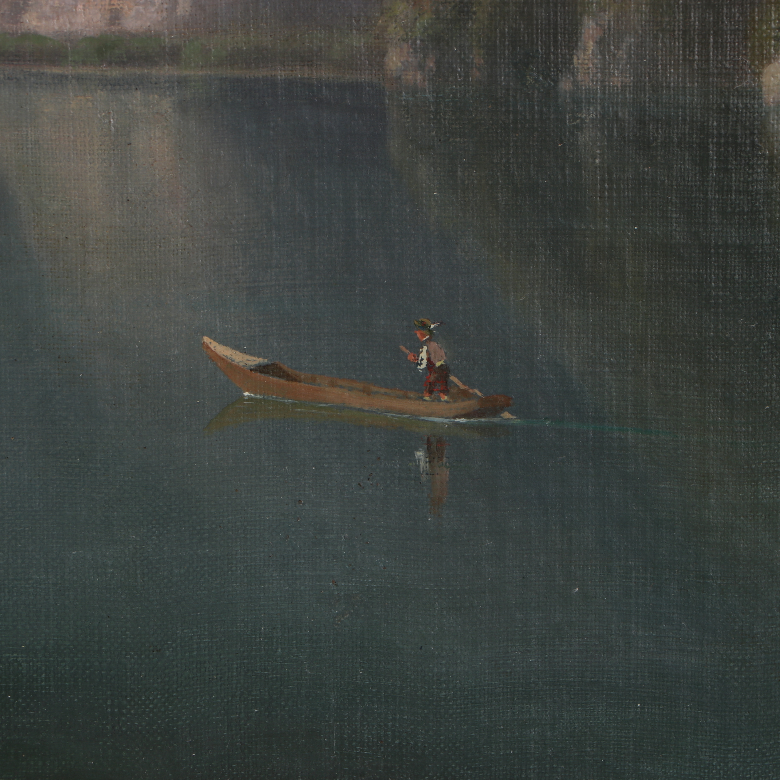 Alfred De Breanski, Sr. Luminist Landsape Oil Painting "Mountain Valley"