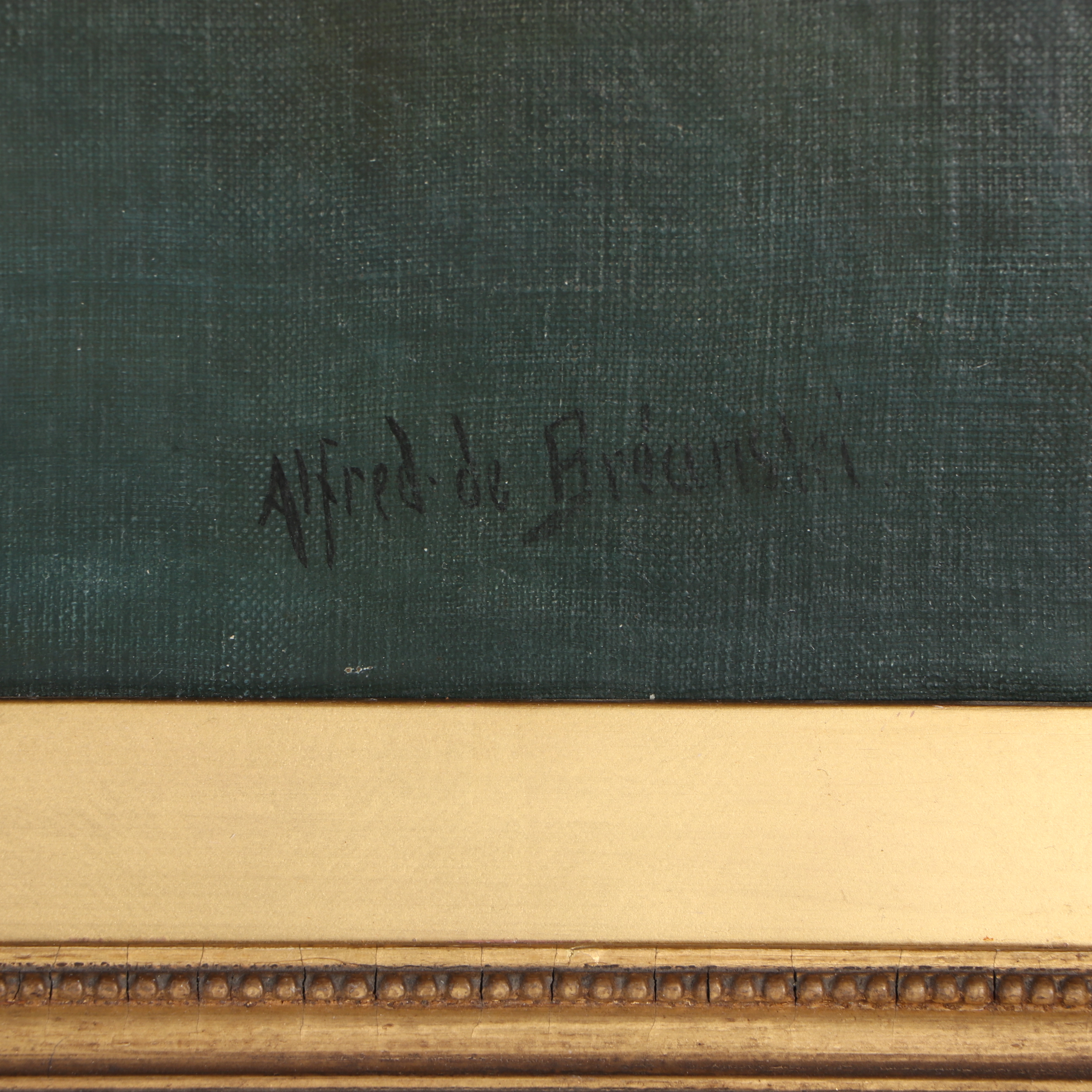 Alfred De Breanski, Sr. Luminist Landsape Oil Painting "Mountain Valley"