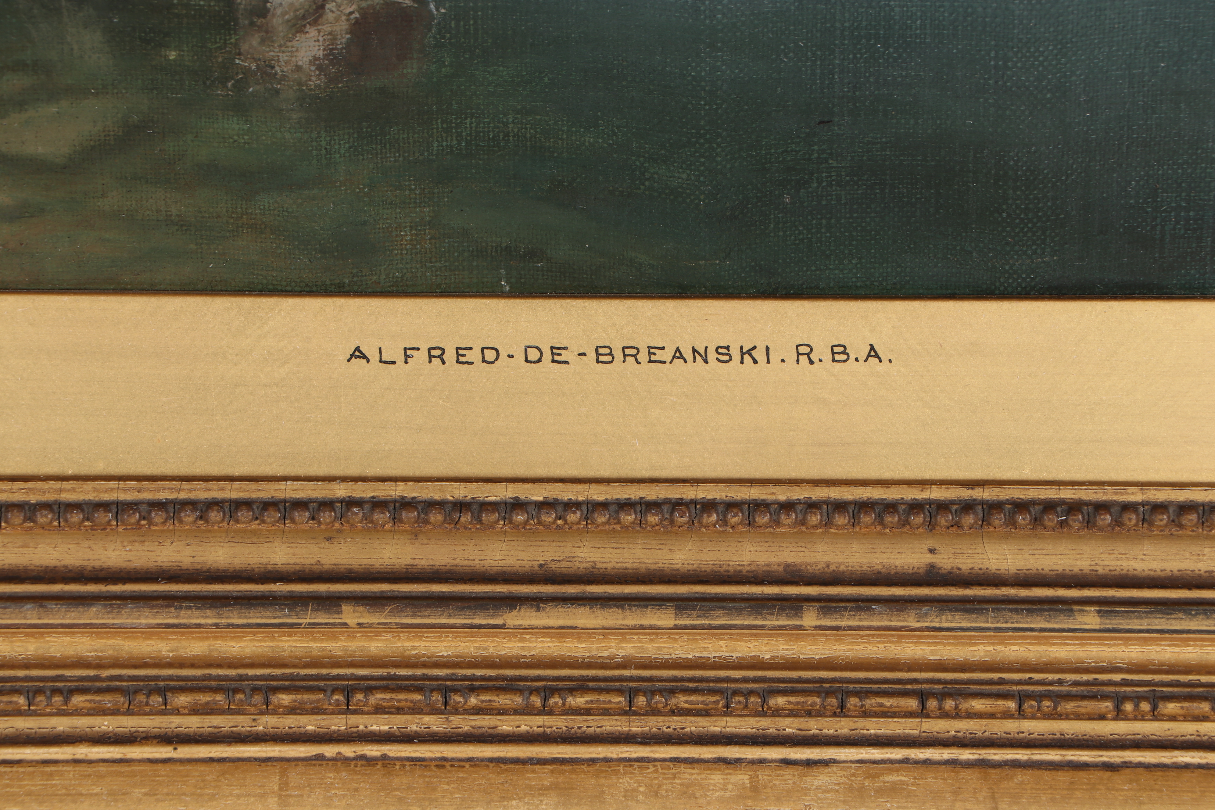 Alfred De Breanski, Sr. Luminist Landsape Oil Painting "Mountain Valley"