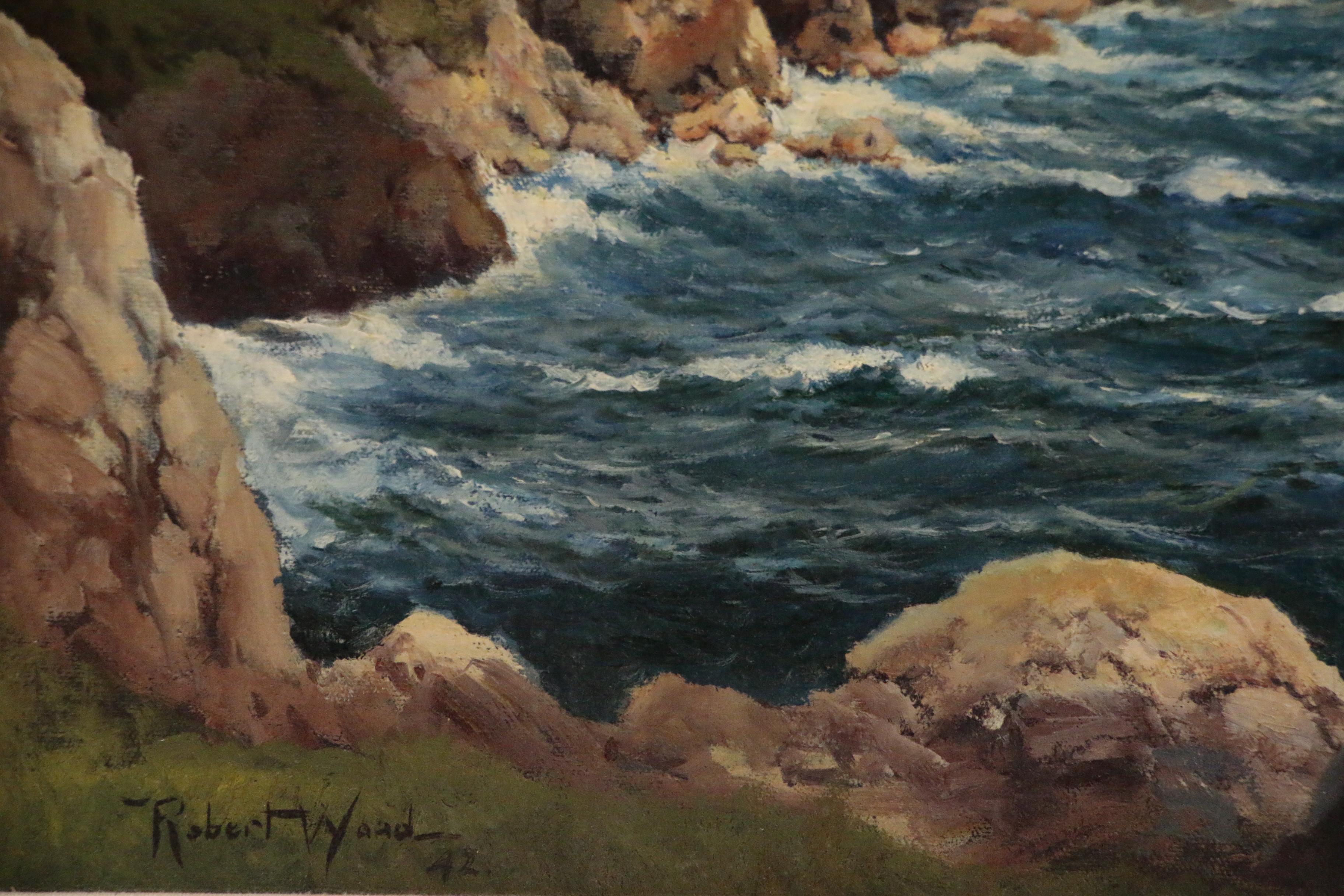 Robert Wood Coastal Landscape Oil Painting "Monterey Peninsula", 1942