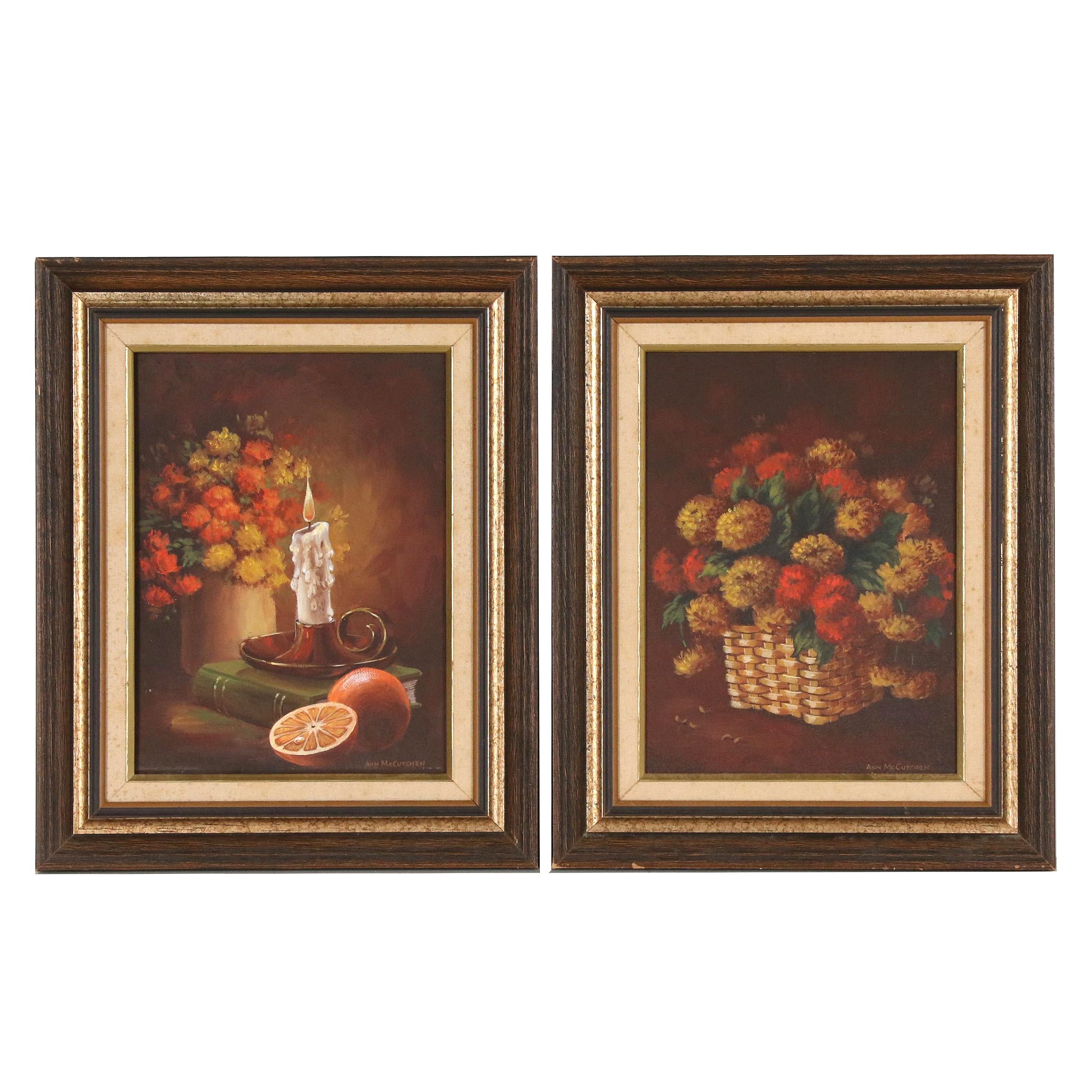 Ann McCutchen Still Life Oil Paintings, Mid 20th Century