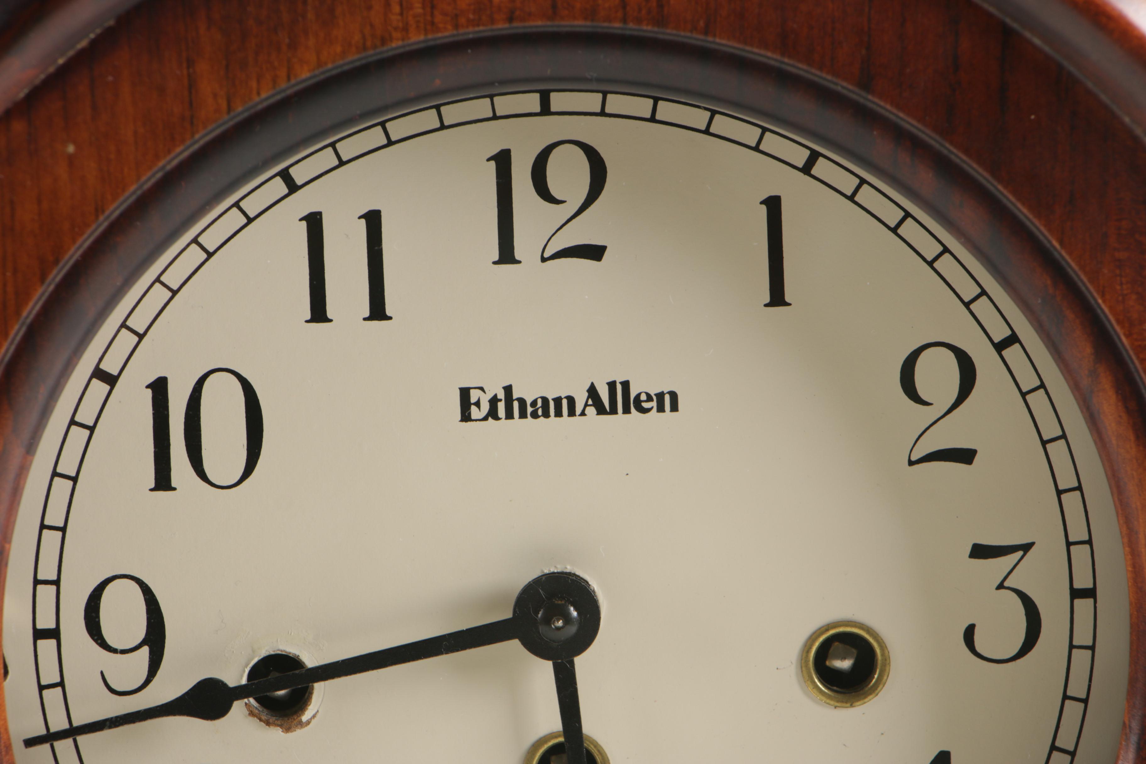 Ethan Allen Westminster Chime Clock With Pendulum and Key, 1940s