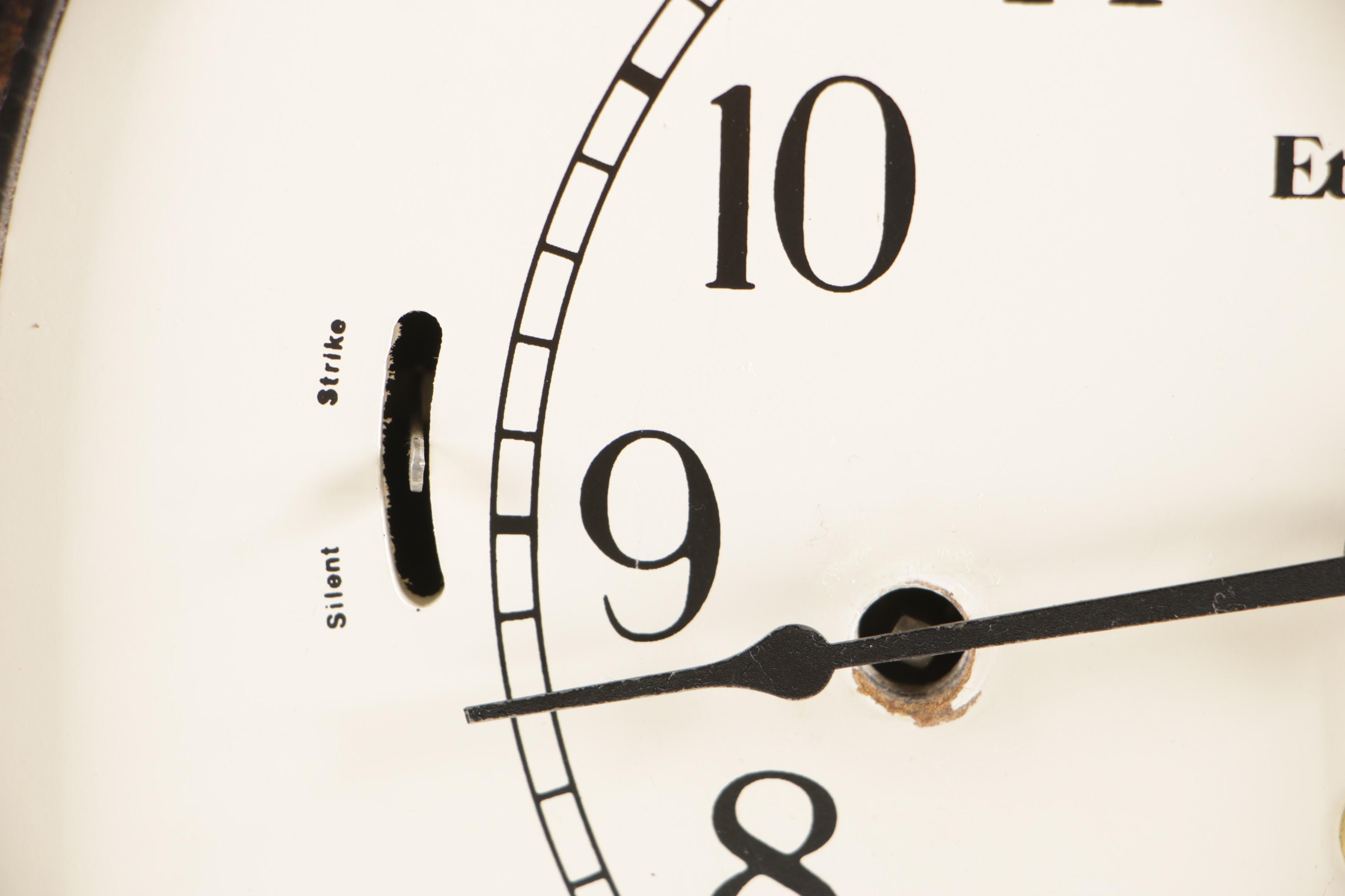 Ethan Allen Westminster Chime Clock With Pendulum and Key, 1940s