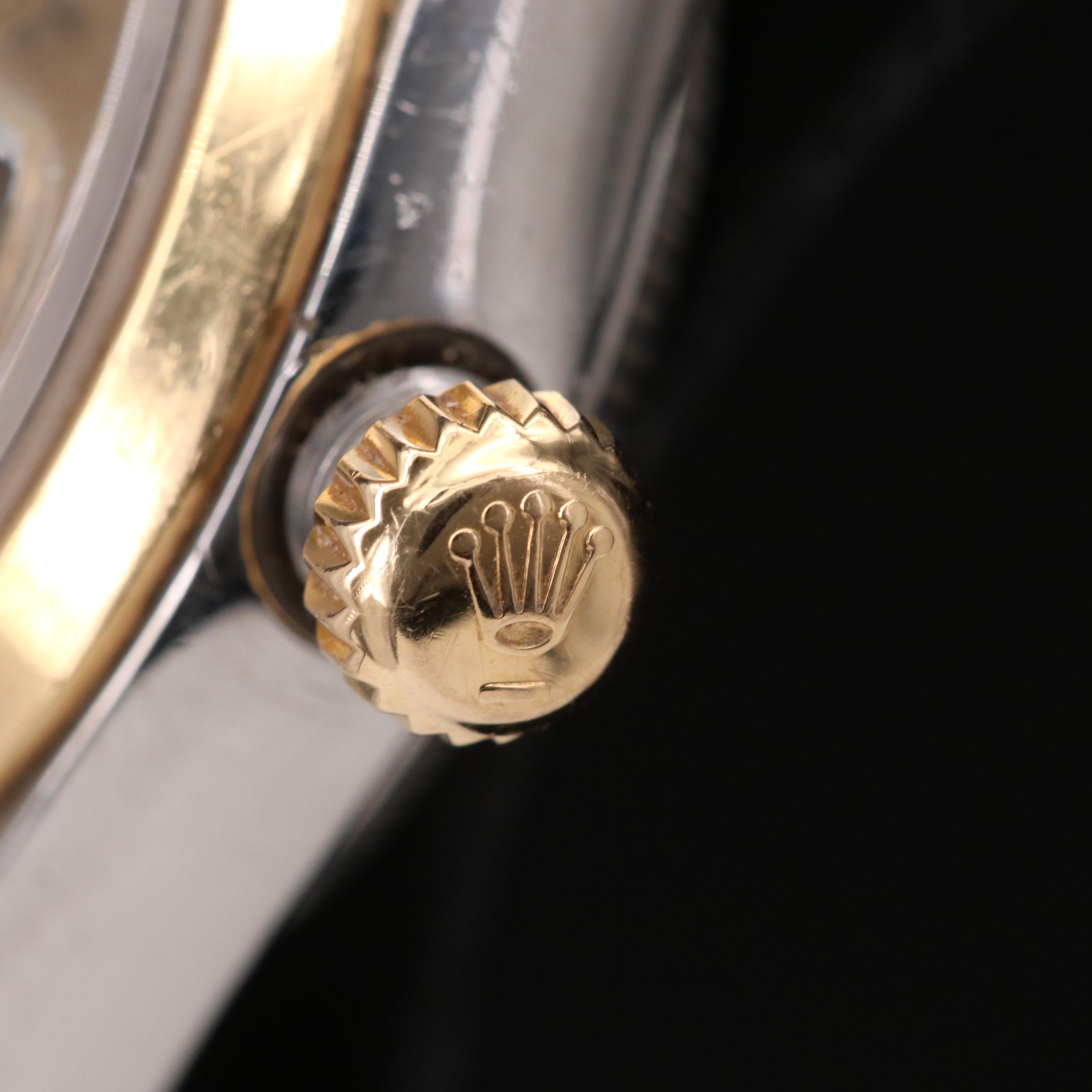 2001 Rolex Datejust 18K Gold and Stainless Steel With Diamond Dial Watch