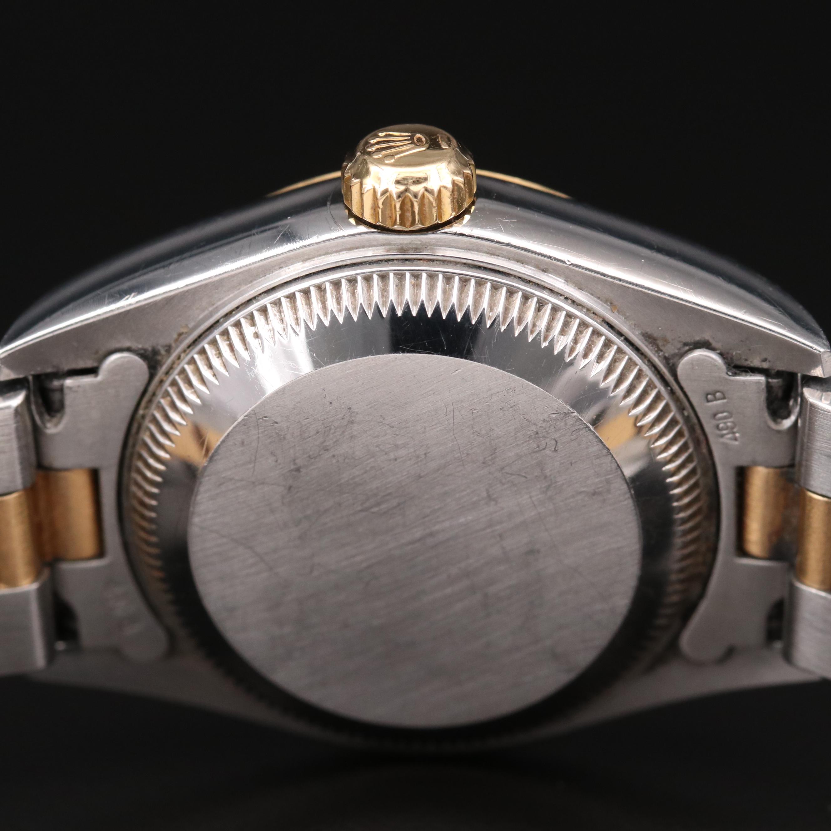 2001 Rolex Datejust 18K Gold and Stainless Steel With Diamond Dial Watch