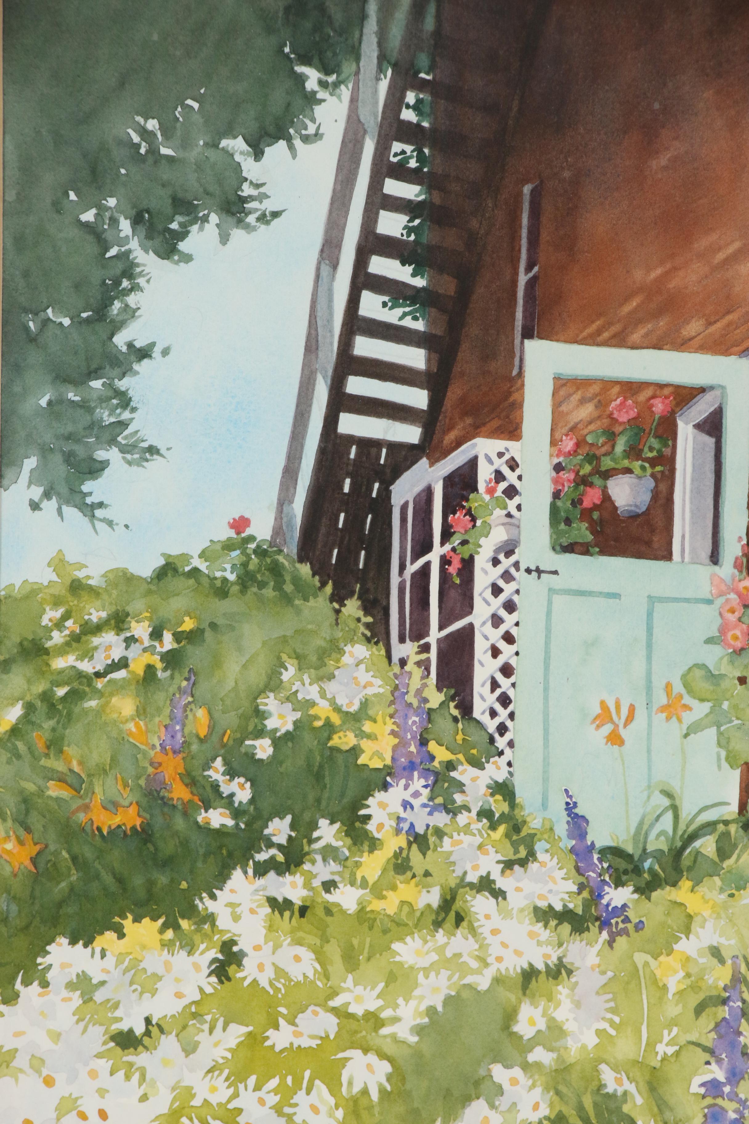 Lee McCullough Garden Watercolor Painting