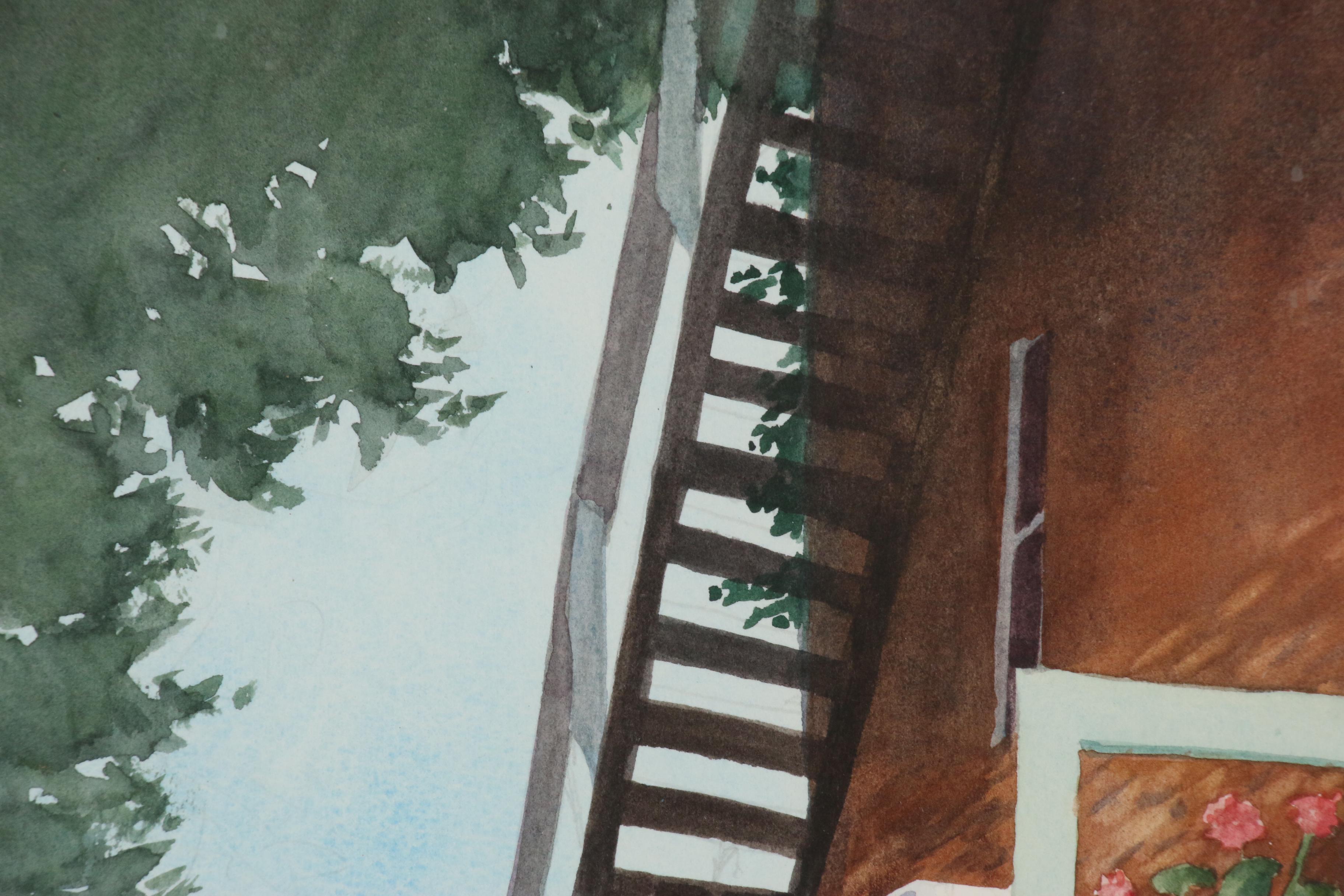 Lee McCullough Garden Watercolor Painting