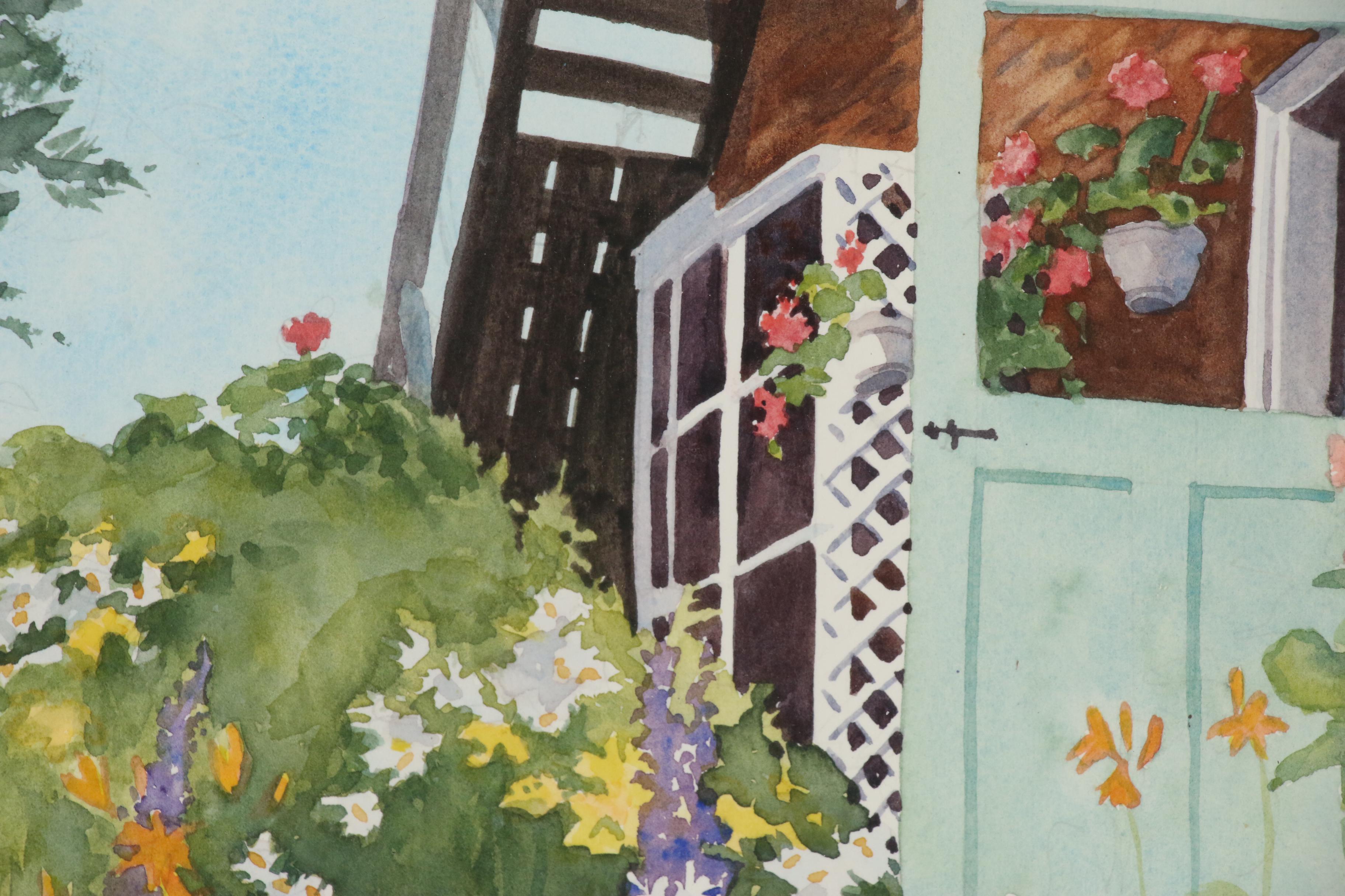 Lee McCullough Garden Watercolor Painting