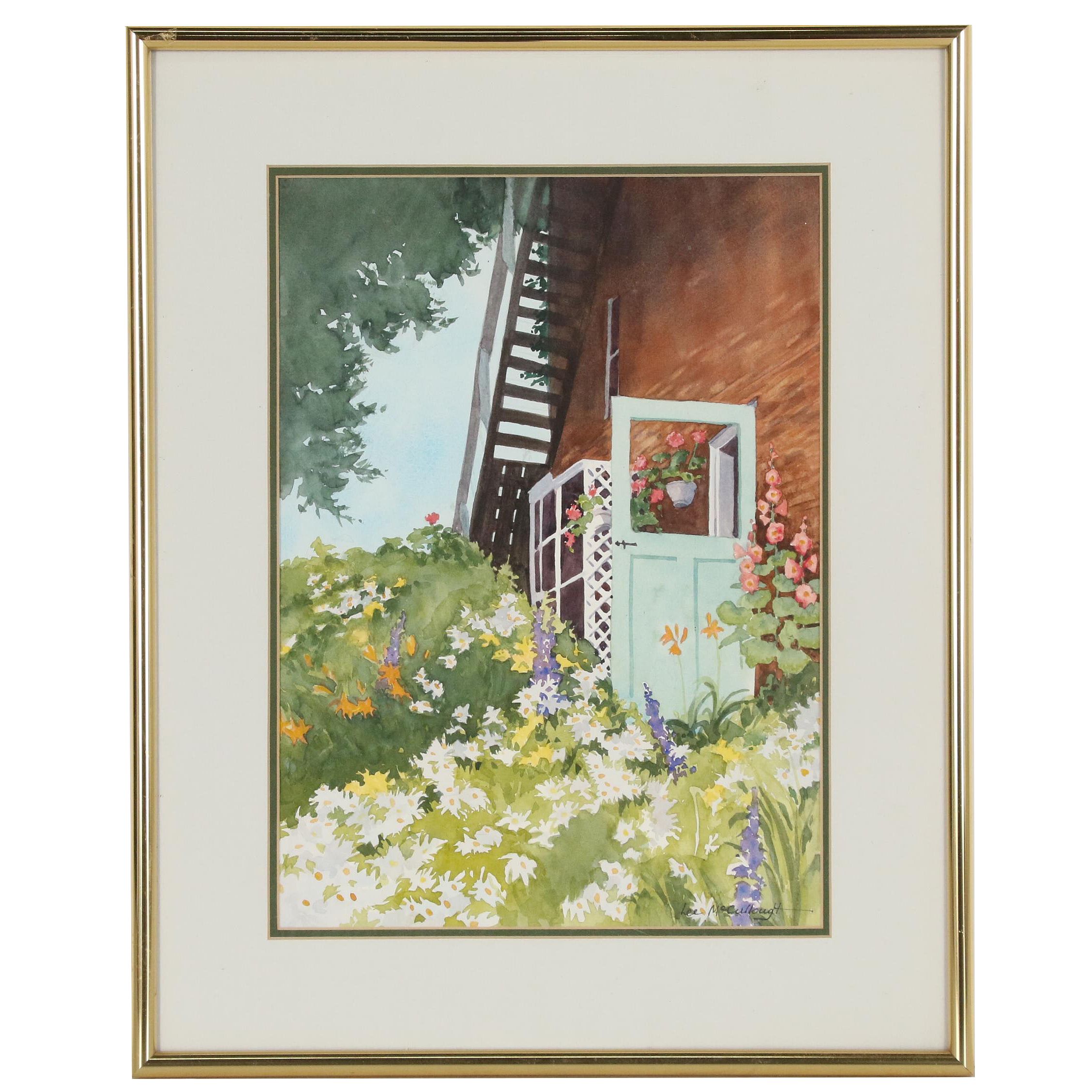 Lee McCullough Garden Watercolor Painting