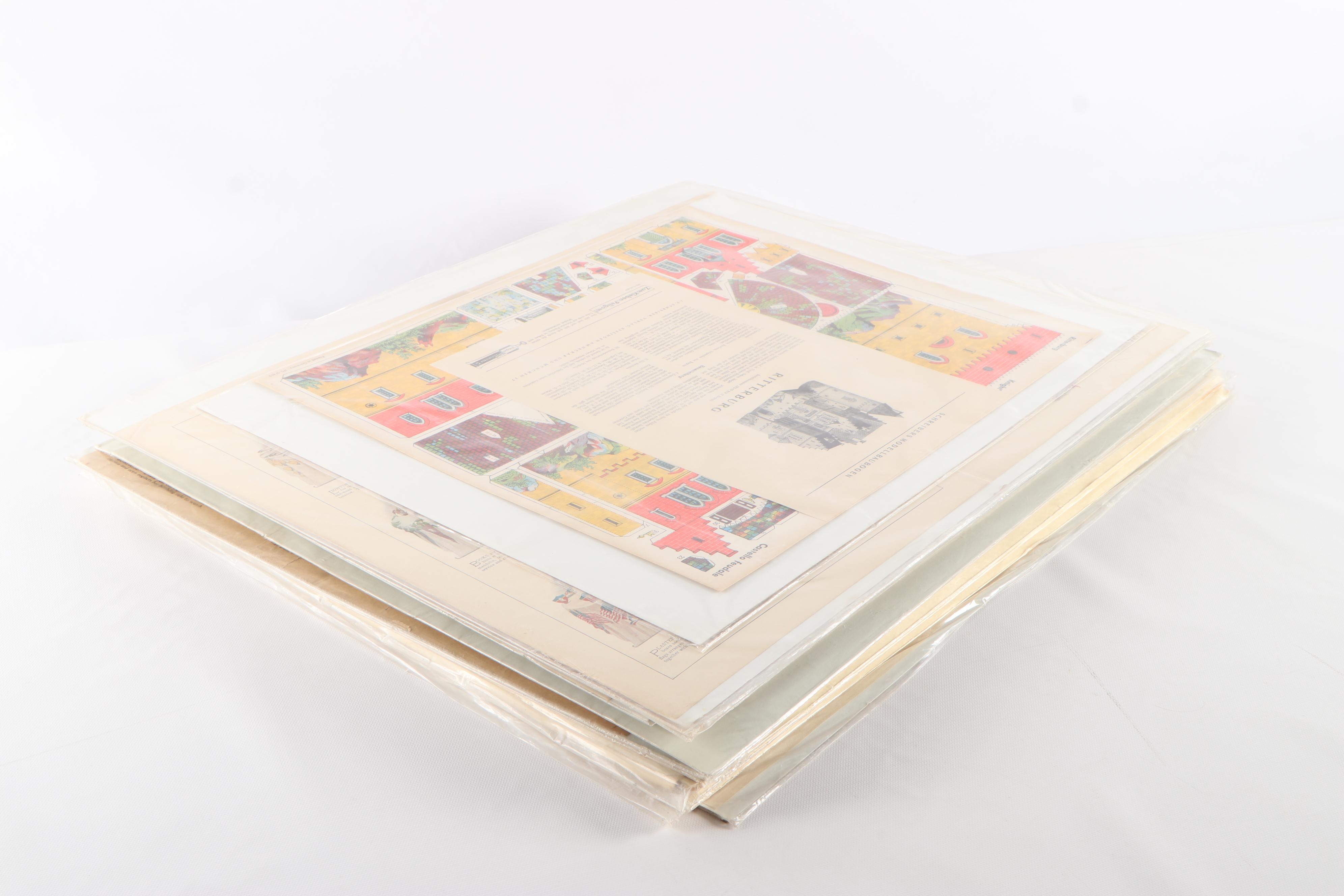 German Uncut Paper Houses and Large Magazine Advertisements