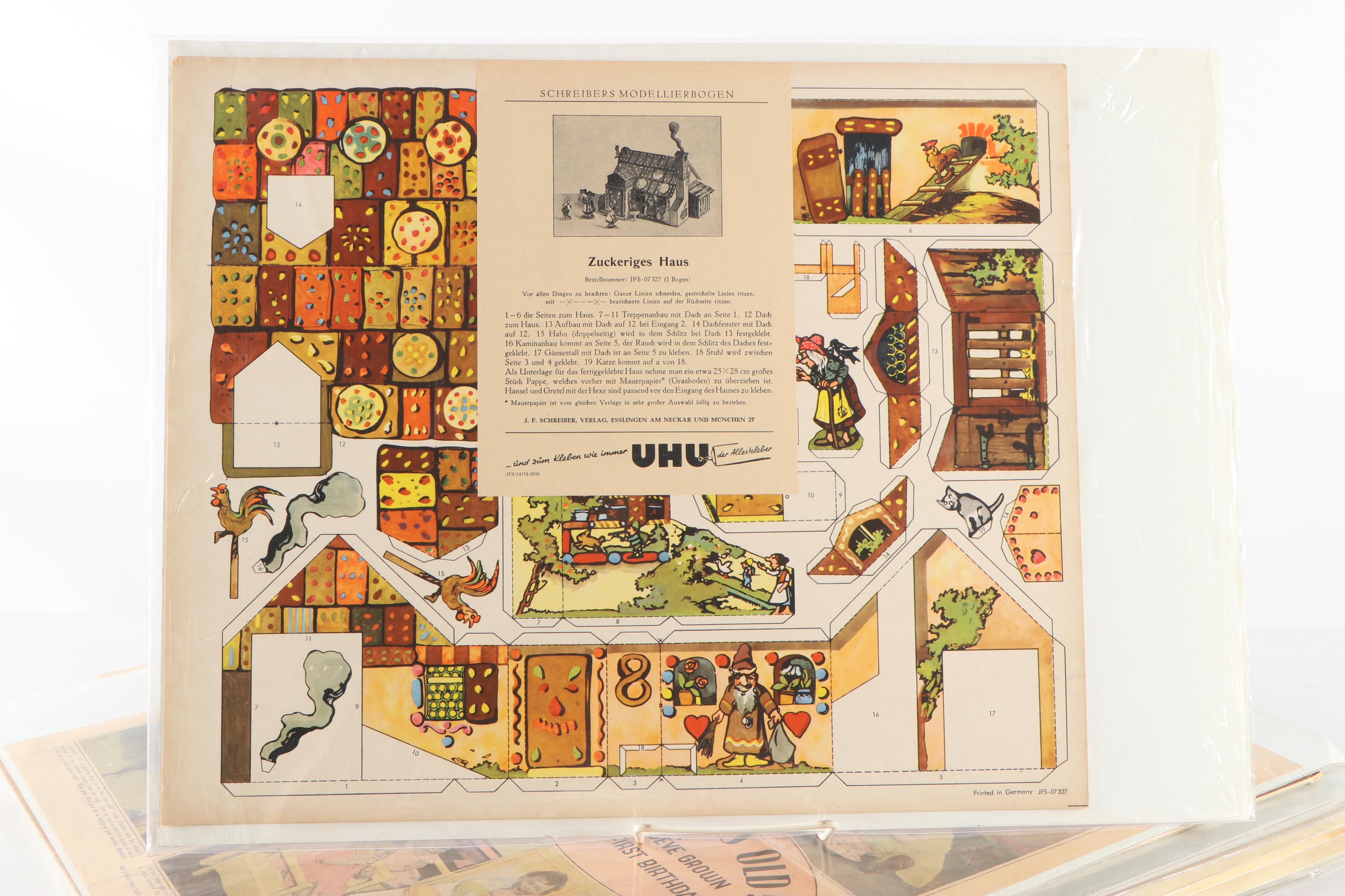 German Uncut Paper Houses and Large Magazine Advertisements