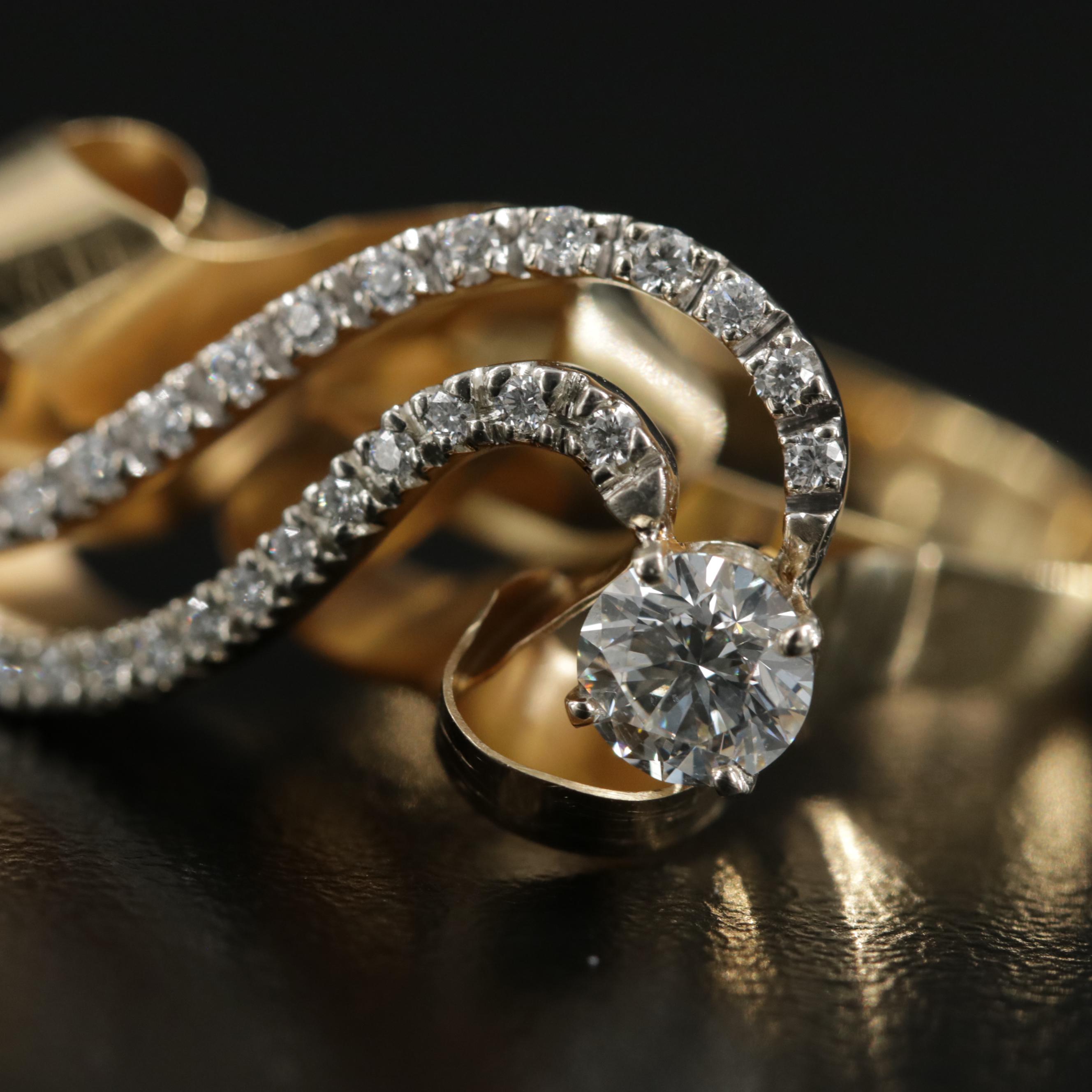 Nanis Italian Jewels 18K Gold 1.25 CTW Diamond Wave Ring