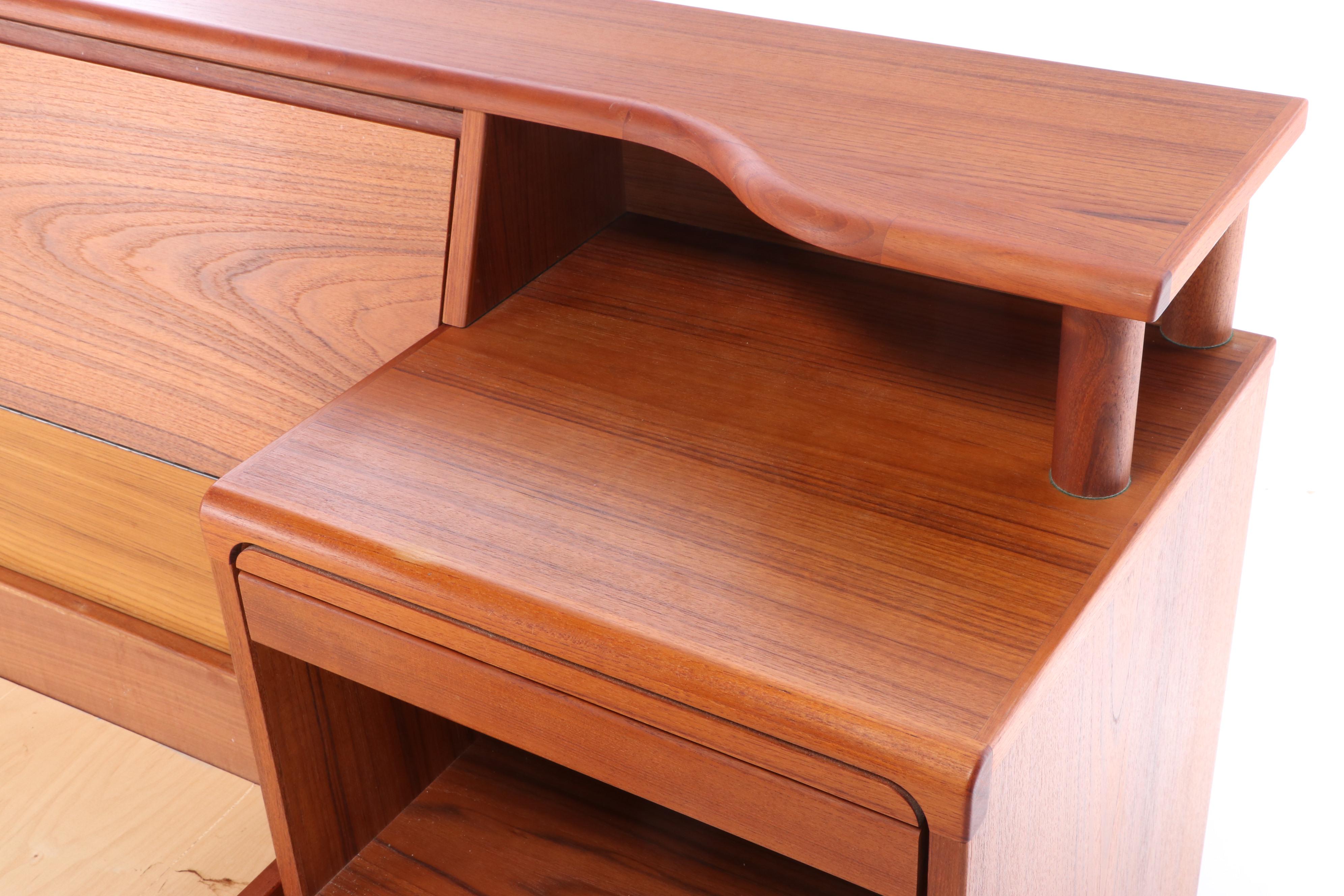 Tørring Danish Modern Teak Queen Headboard and Frame