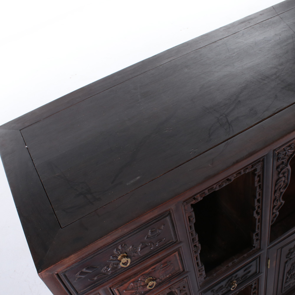 Chinese Carved Hardwood Altar Cabinet