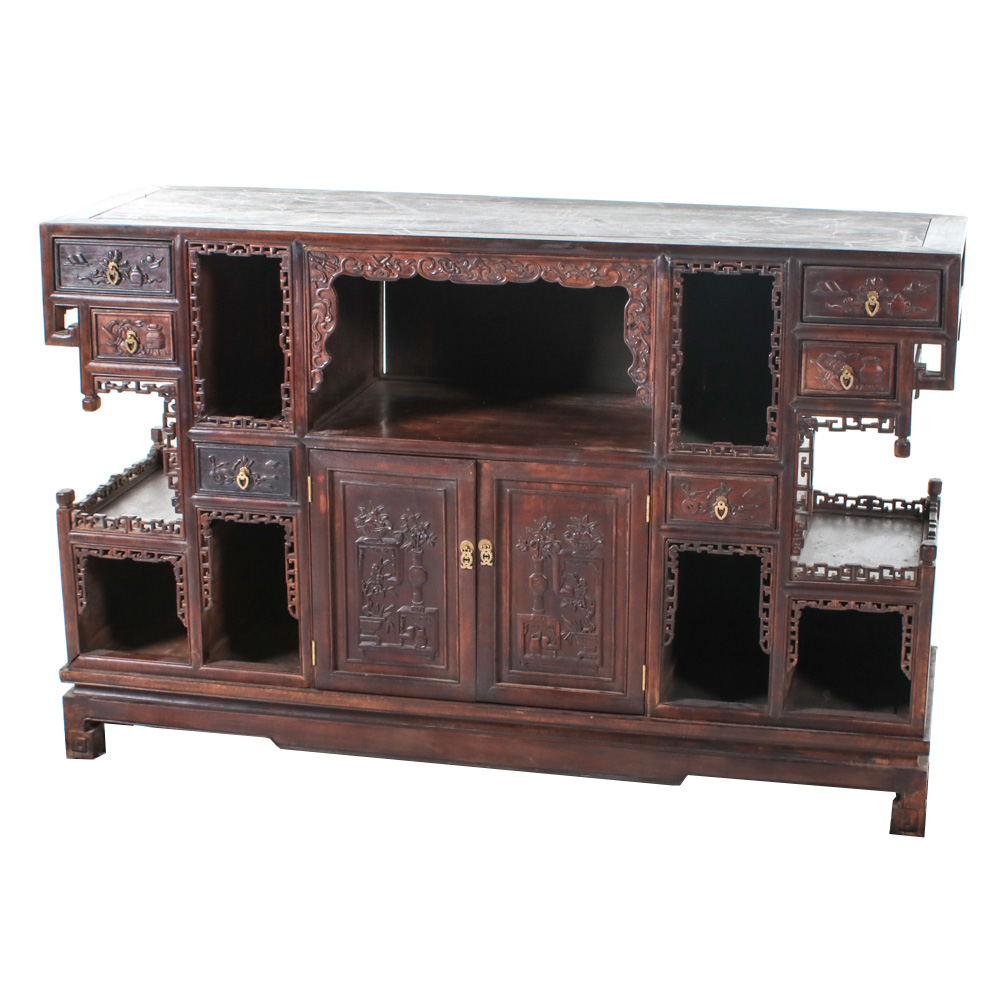 Chinese Carved Hardwood Altar Cabinet