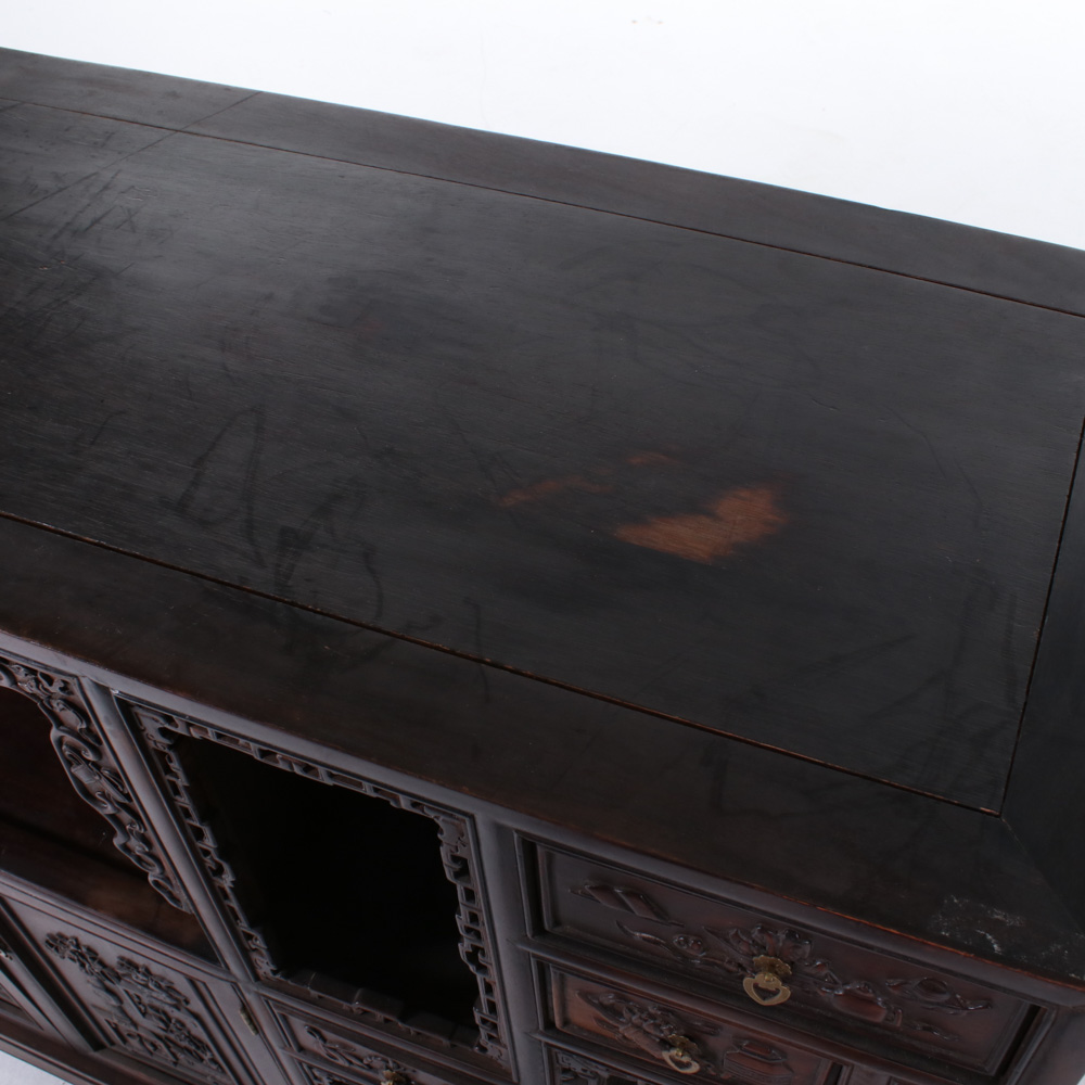 Chinese Carved Hardwood Altar Cabinet