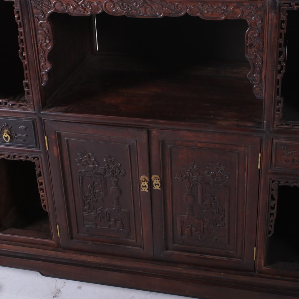 Chinese Carved Hardwood Altar Cabinet