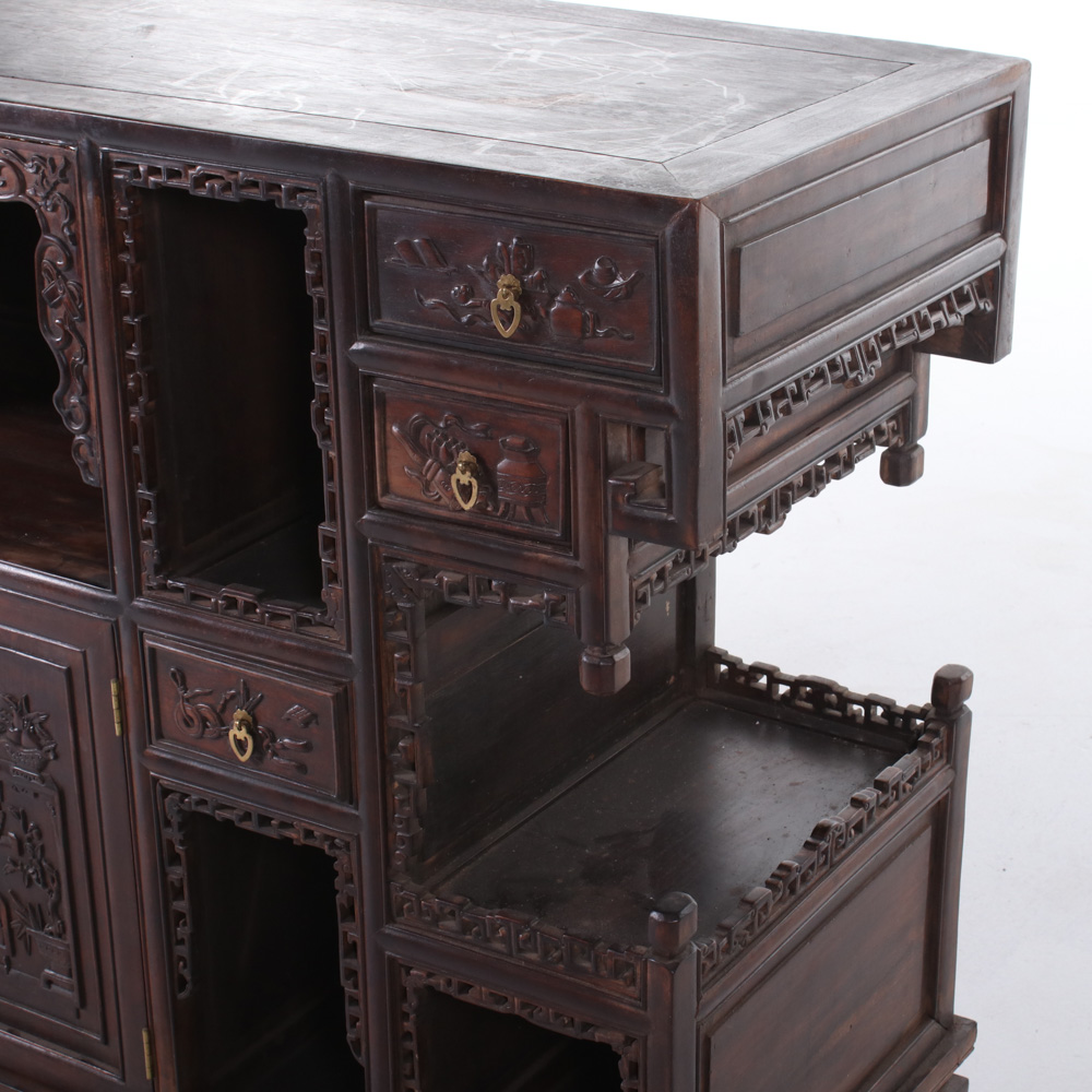 Chinese Carved Hardwood Altar Cabinet