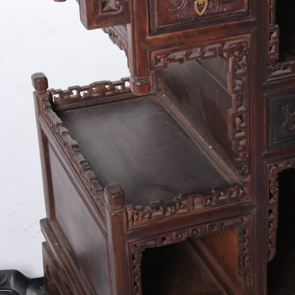 Chinese Carved Hardwood Altar Cabinet