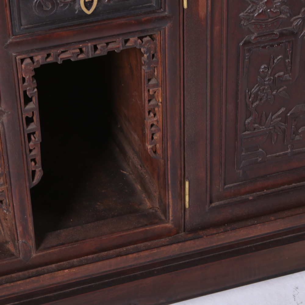 Chinese Carved Hardwood Altar Cabinet