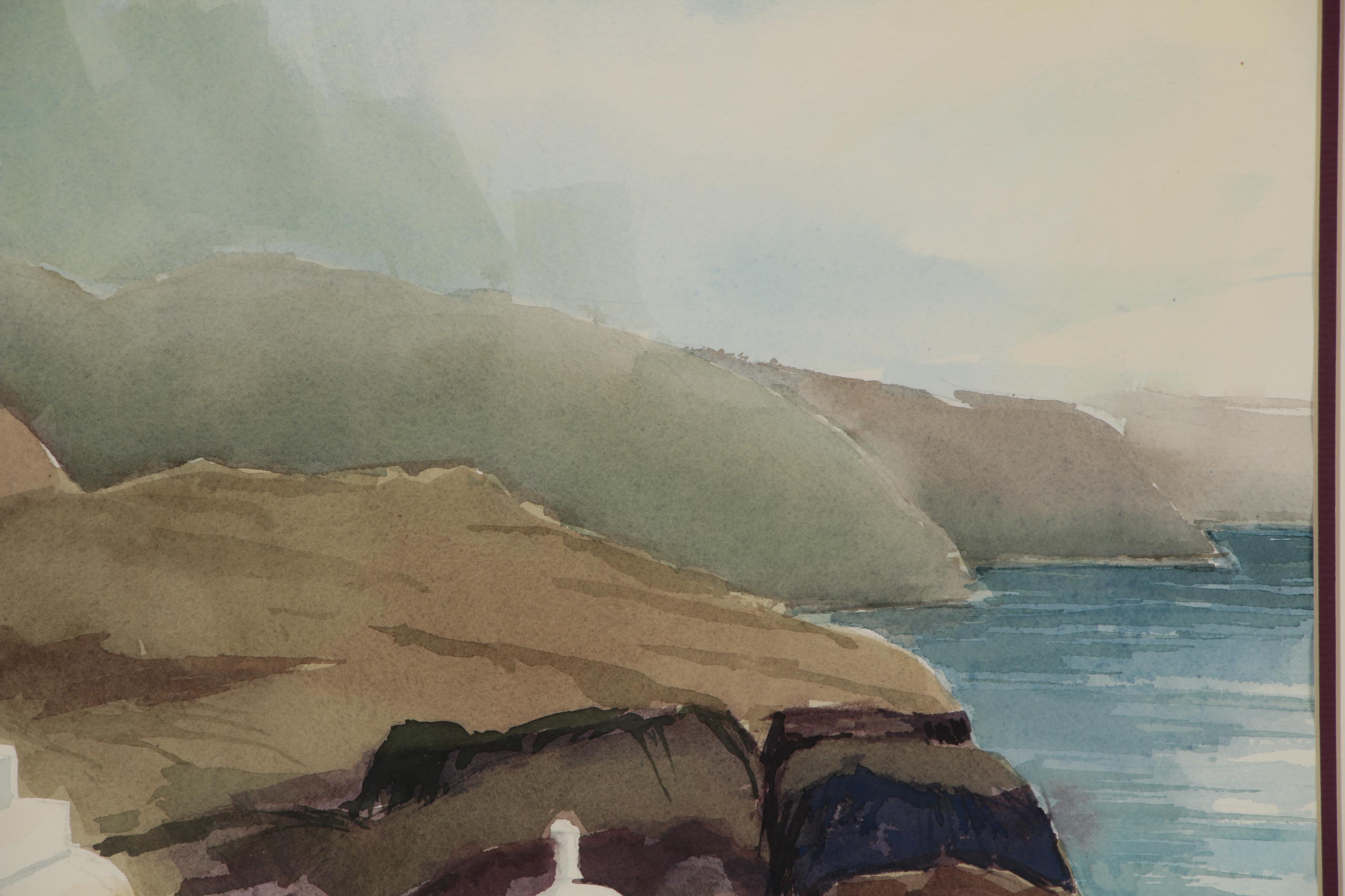 Dave Klocke Watercolor Painting of Mediterranean Landscape