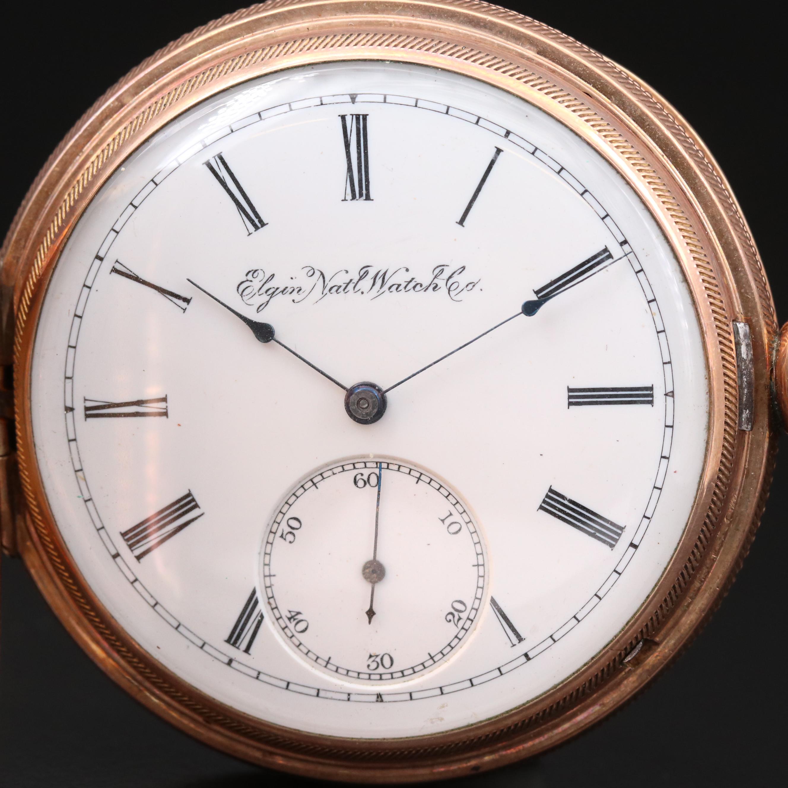 Antique Elgin National Watch Co. Hunting Case Pocket Watch, 1890