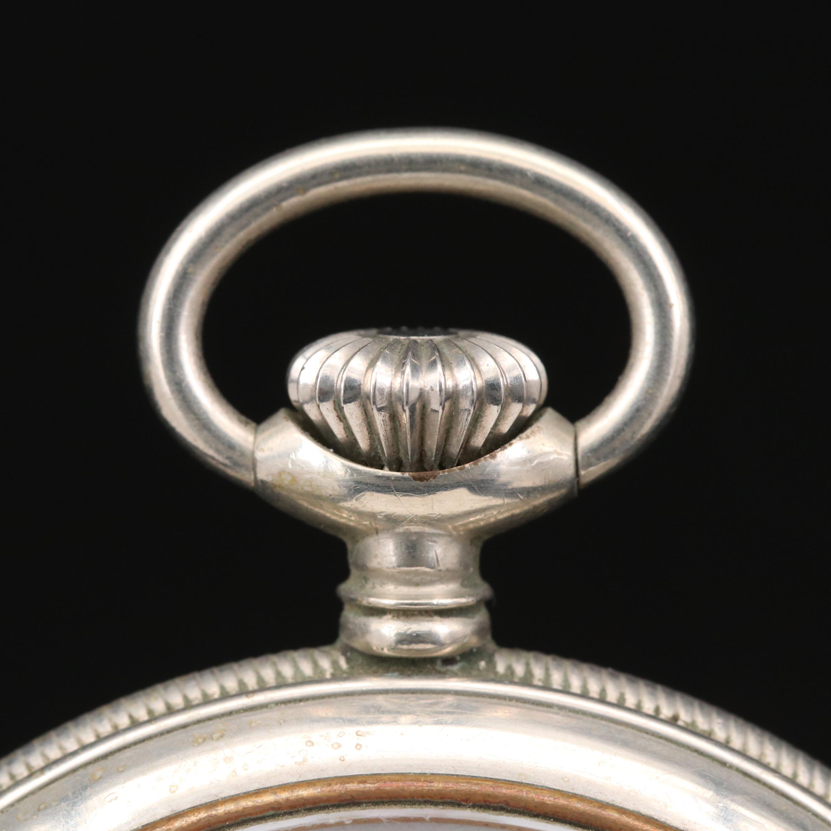 Vintage Tobias Nickel Open Face Pocket Watch