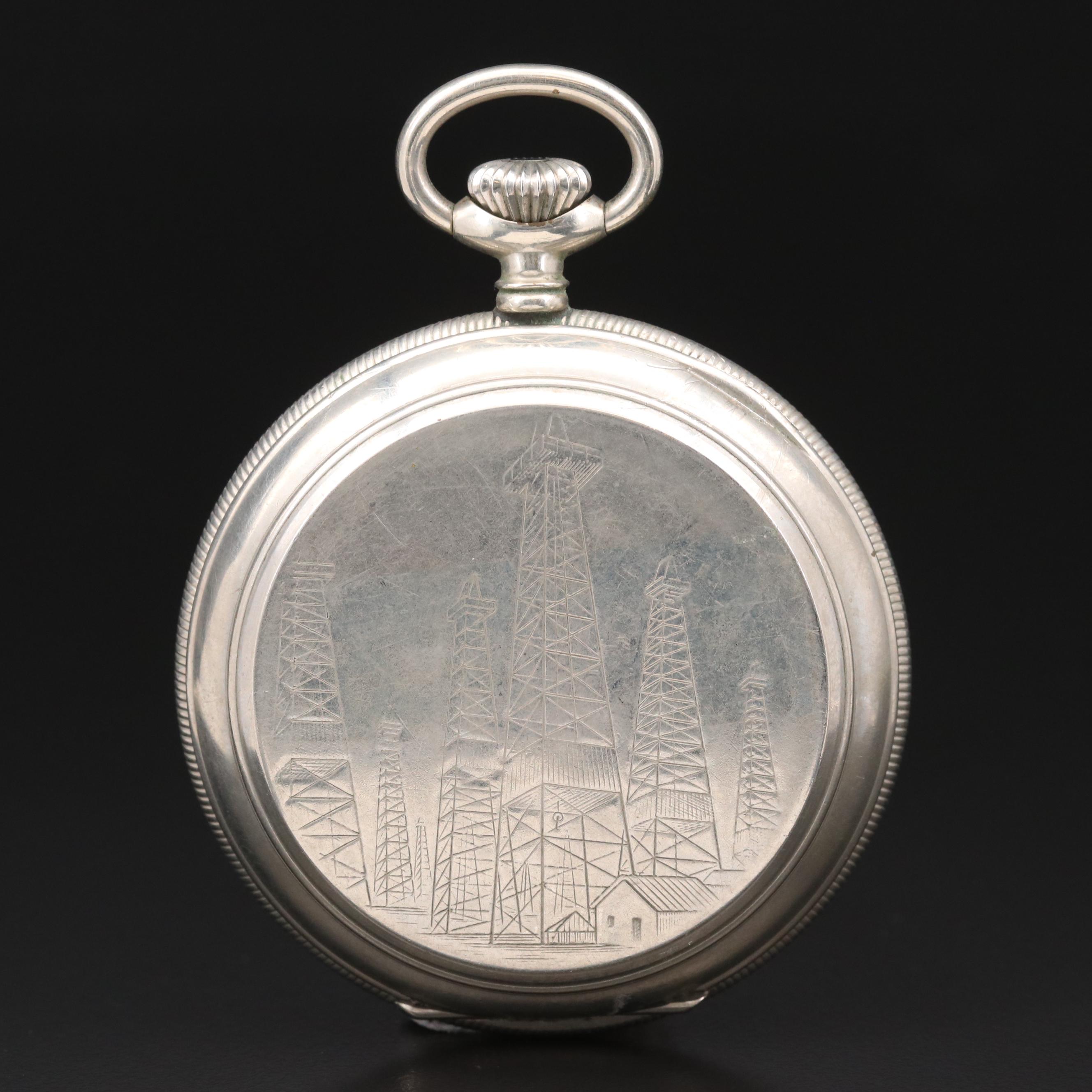 Vintage Tobias Nickel Open Face Pocket Watch