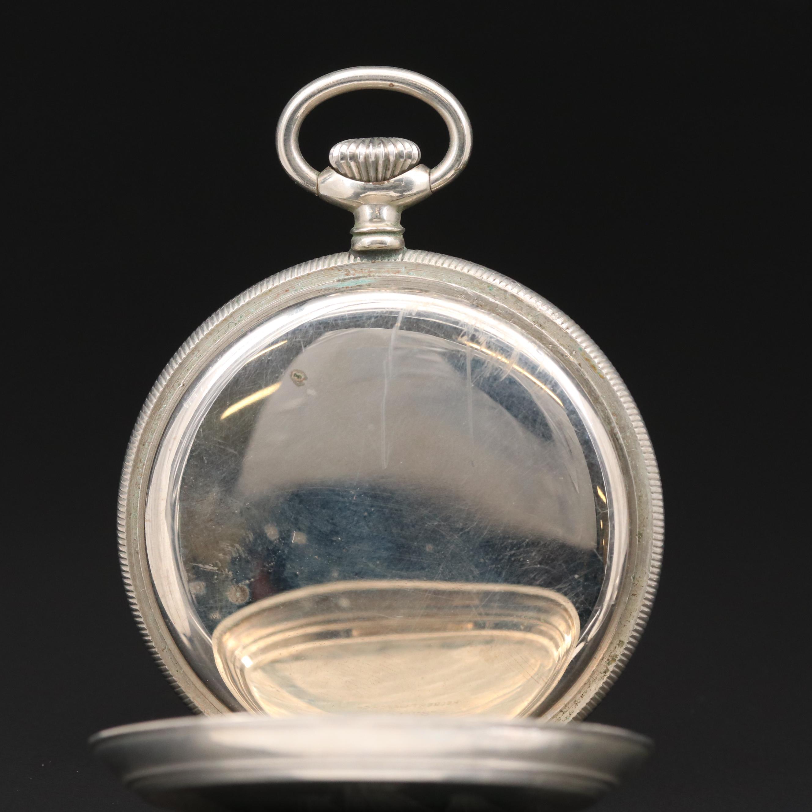 Vintage Tobias Nickel Open Face Pocket Watch