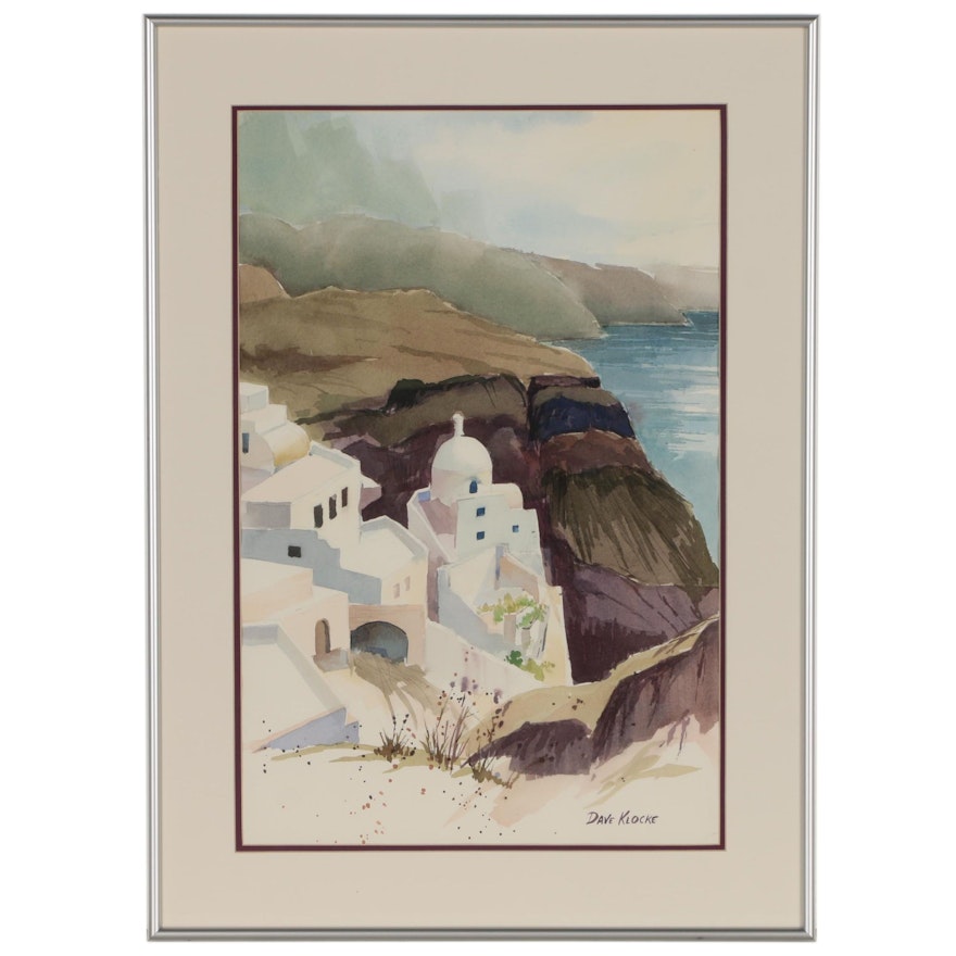 Dave Klocke Watercolor Painting of Mediterranean Landscape
