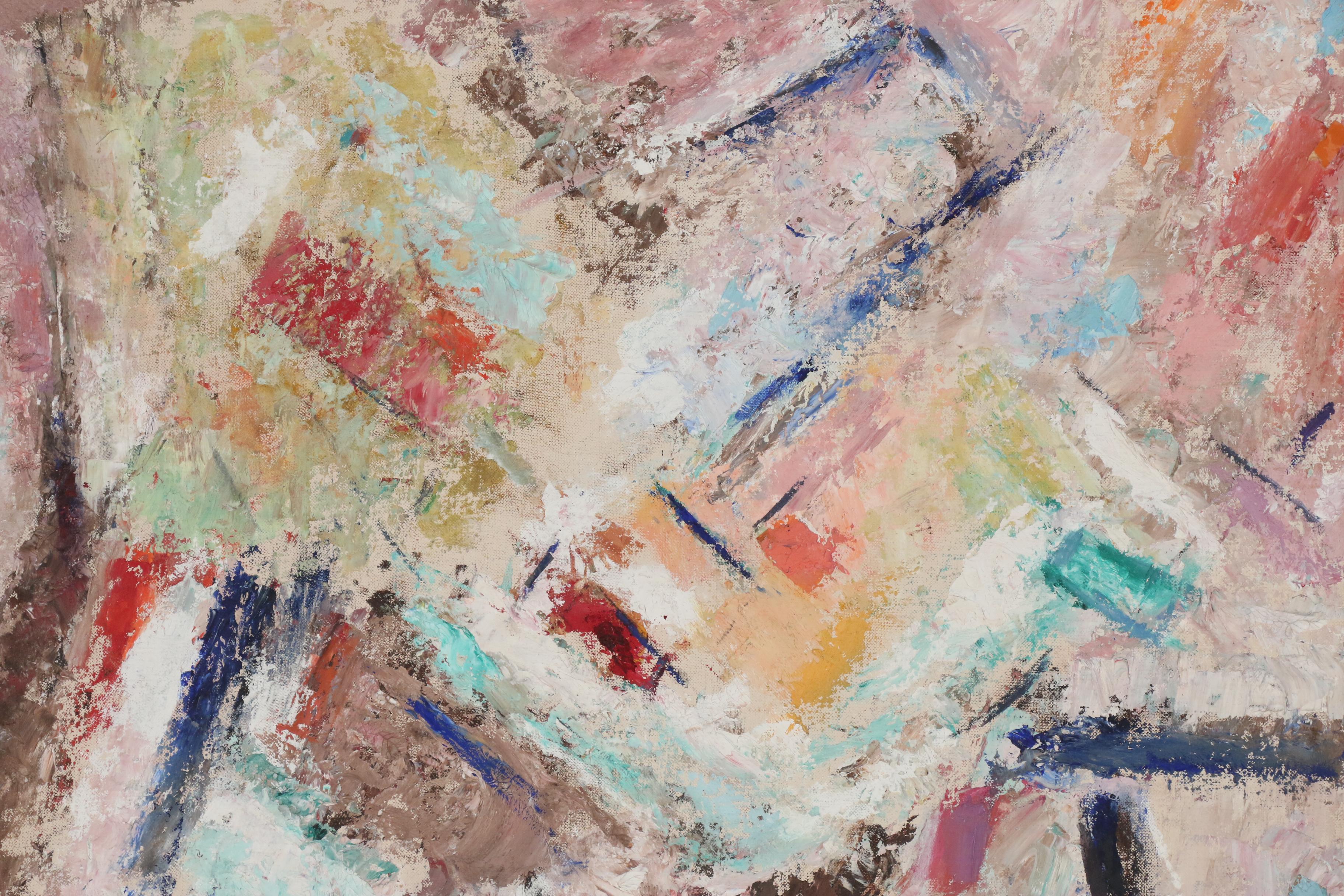 Harley Manlius Perkins Abstract Oil Painting "Emergence", Late 20th Century